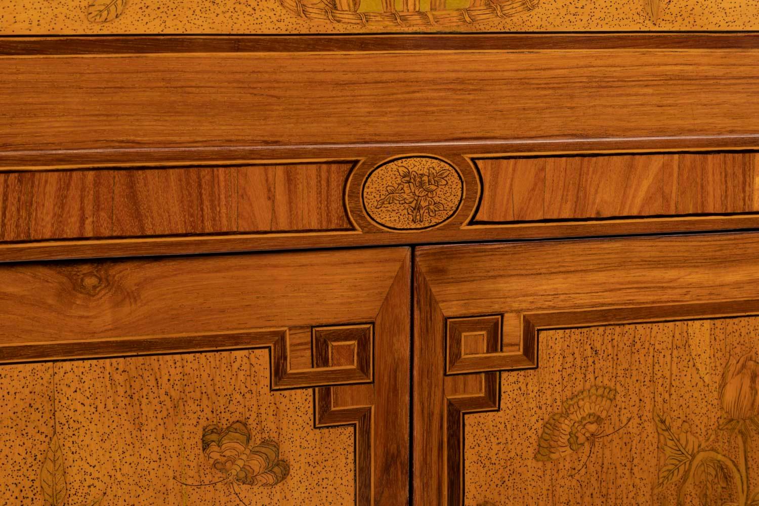 Desk in Flower Marquetry, Louis XVI Period, Stamped C. Topino, 18th Century In Good Condition For Sale In Saint Ouen, FR