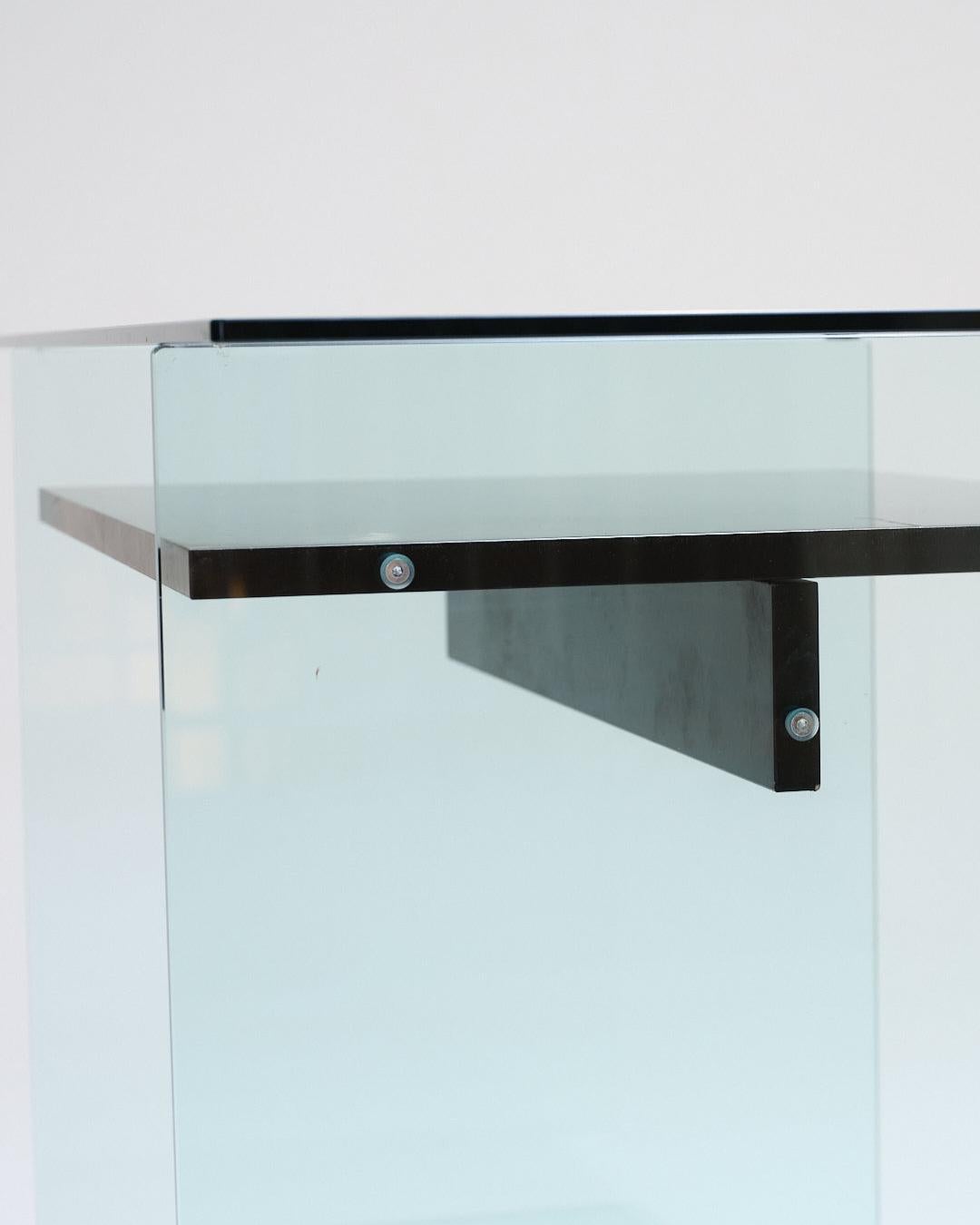 Schreibtisch aus Glas und Holz von Artelano, 1980er im Angebot 8