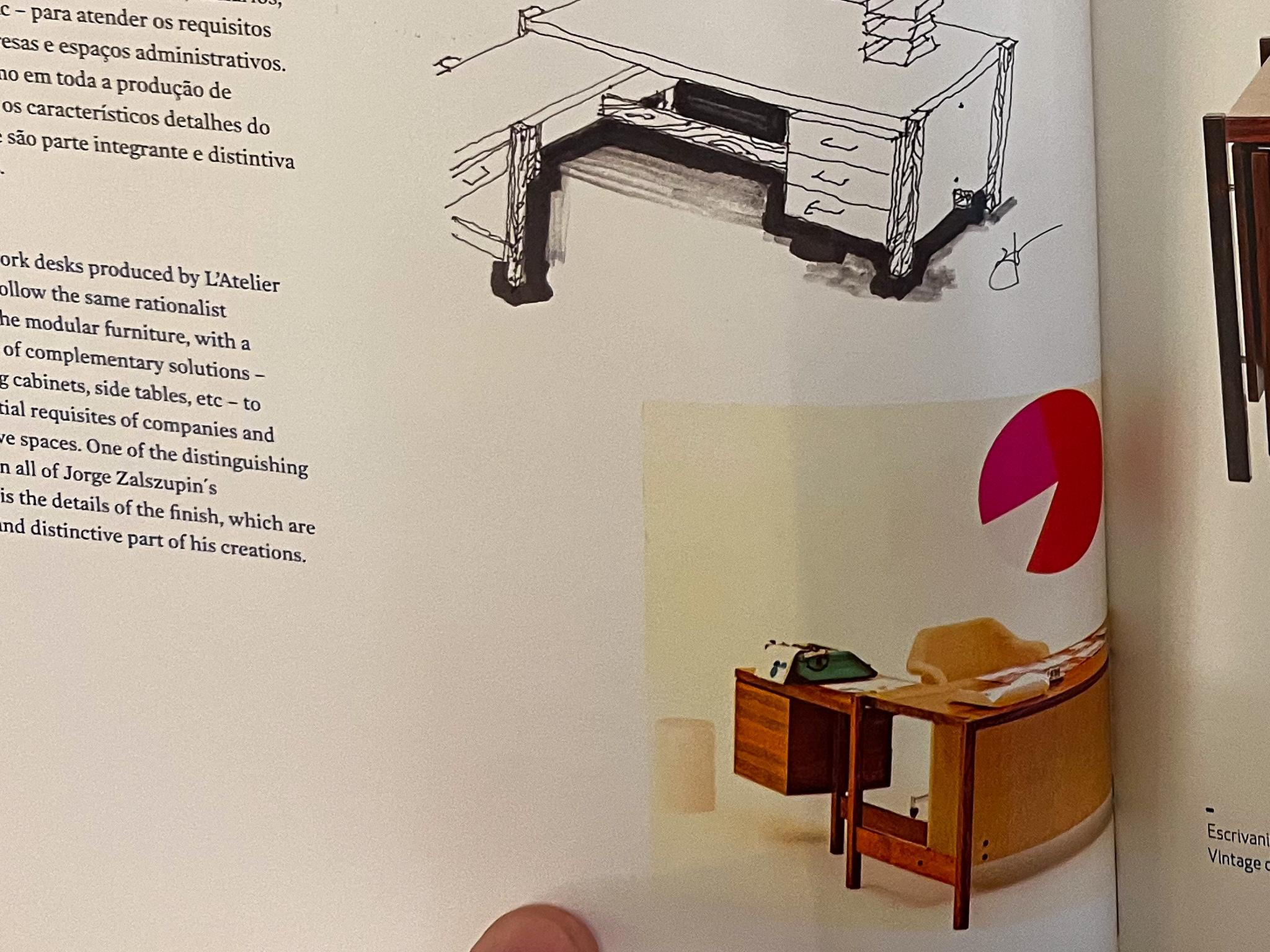 Moderner Schreibtisch aus Hartholz von Jorge Zalszupin für L'Atelier, ca. 1960er Jahre im Angebot 7