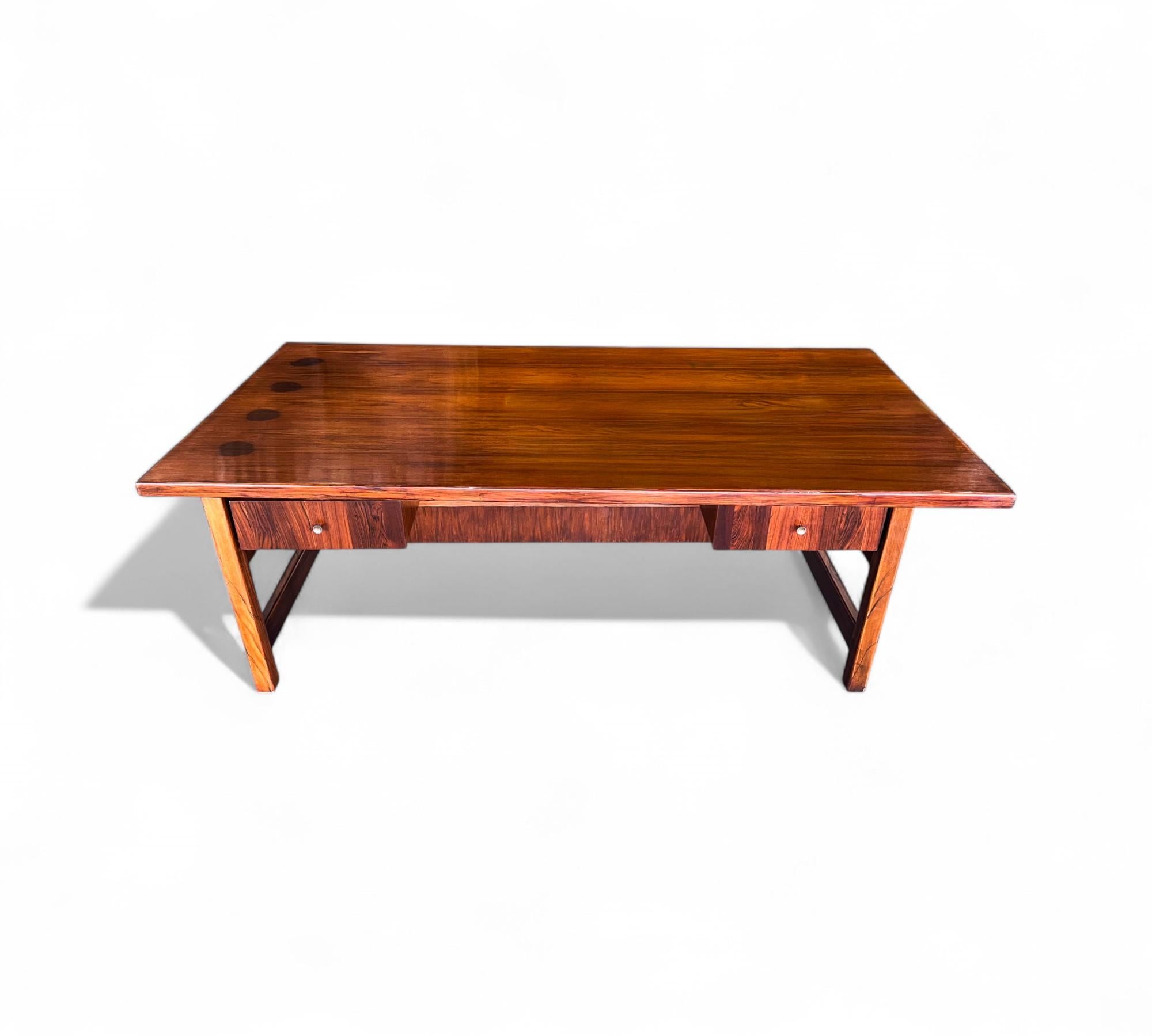 Desk in Hardwood with Two drawers, Unknown, 1960s - Lot 875 In Good Condition For Sale In New York, NY