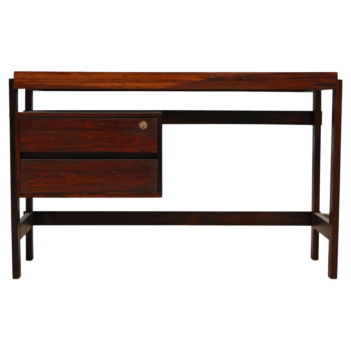Desk in Hardwood with Two Shelves by Fatima, 1960s, Brazil