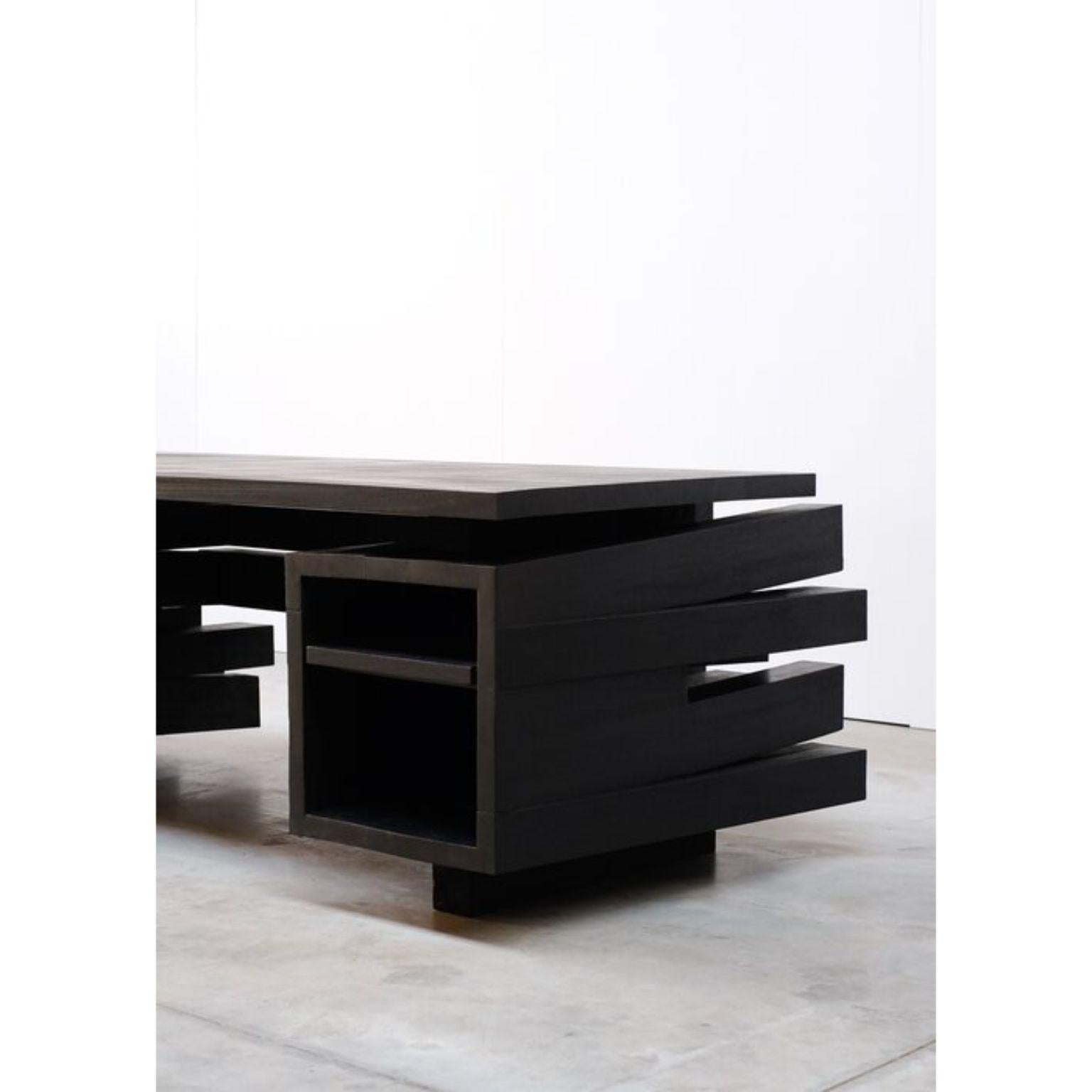 Belgian Desk in Iroko Wood by Arno Declercq