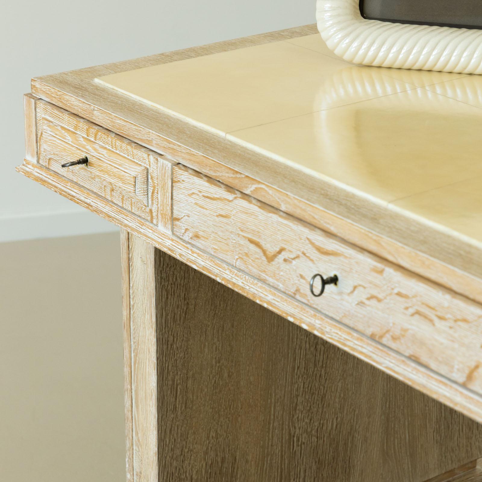 Desk in limed Oak, France, Mid-20th Century In Good Condition In New York, NY