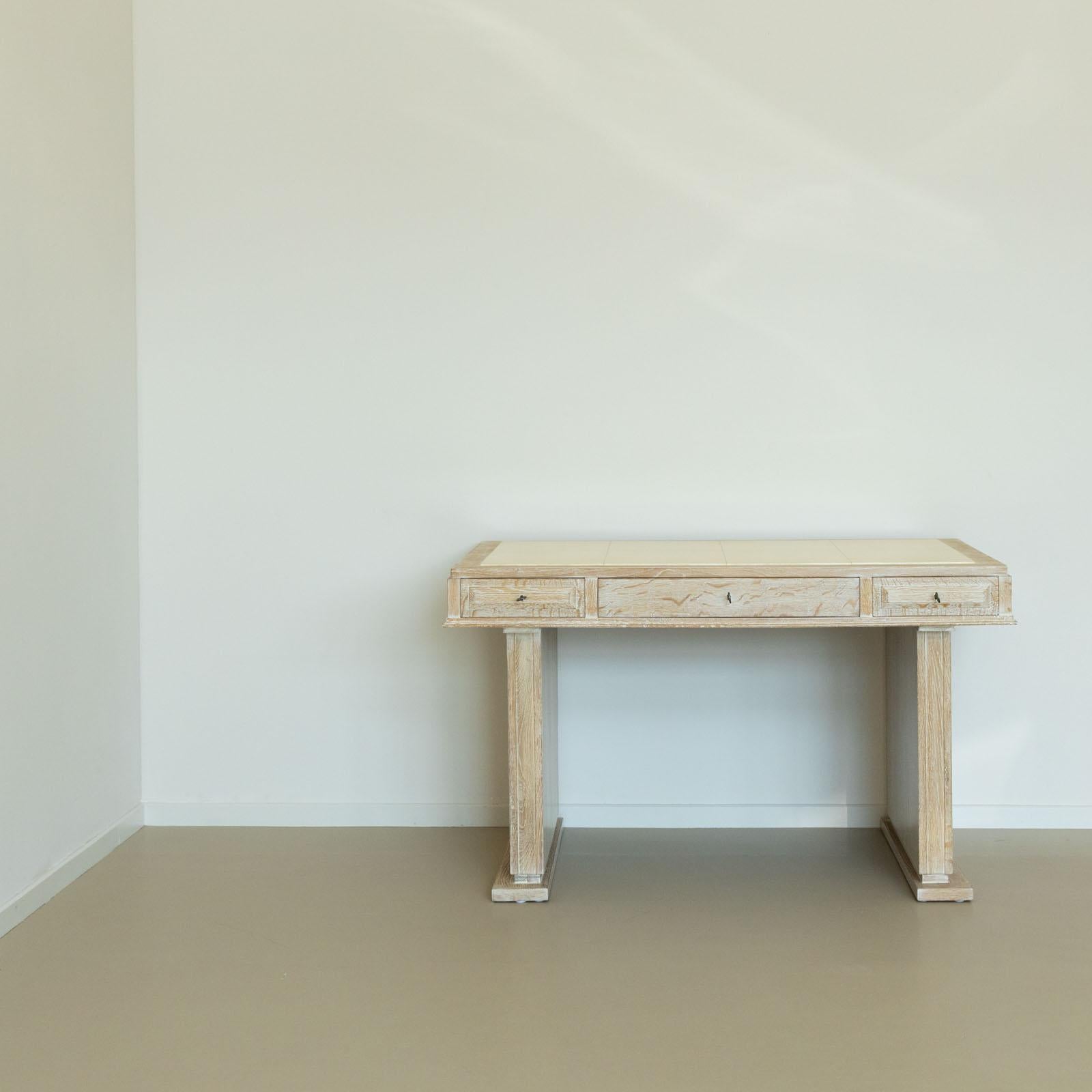 Desk in limed Oak, France, Mid-20th Century 2