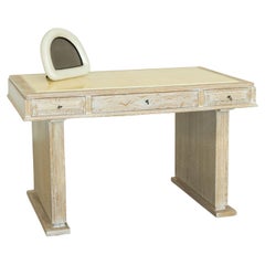 Desk in limed Oak, France, Mid-20th Century