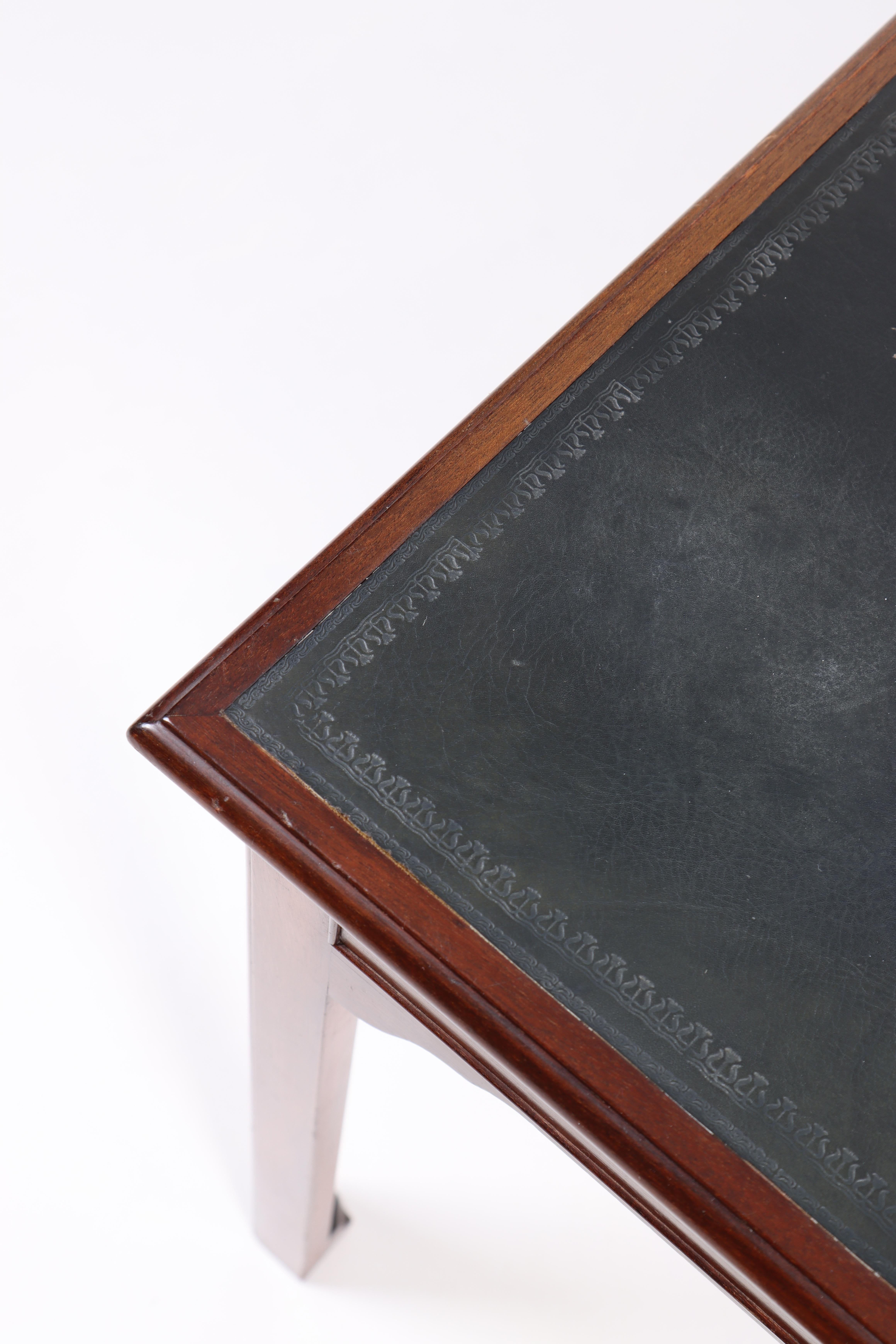 Desk in Mahogany and Patinated Leather, Made in Denmark, 1950s 4