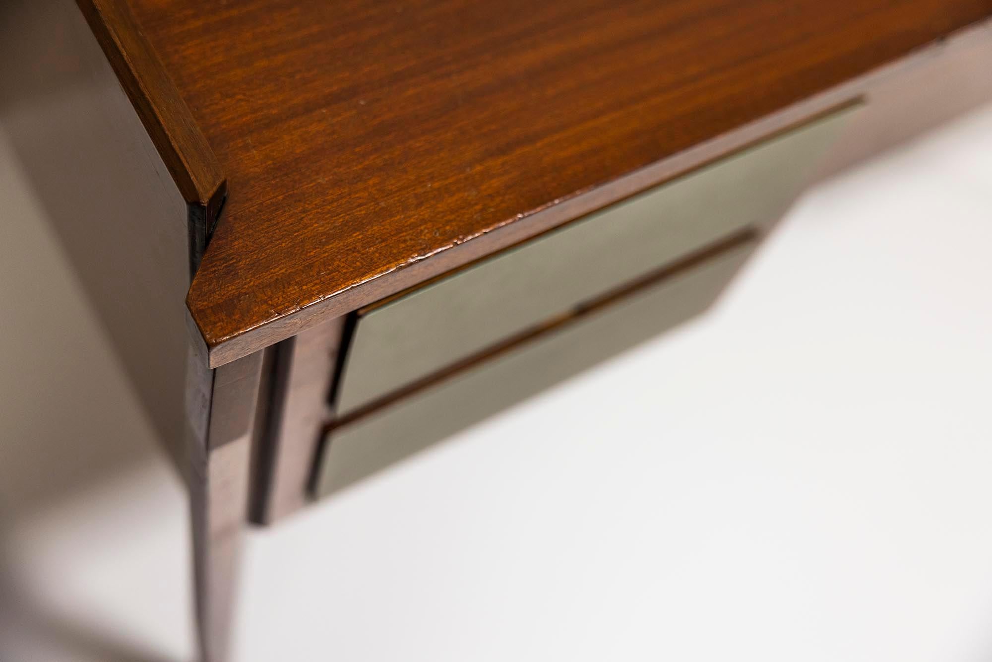 Desk In Mahogany Veneer Attributed To Gio Ponti, Italy 1950's For Sale 2