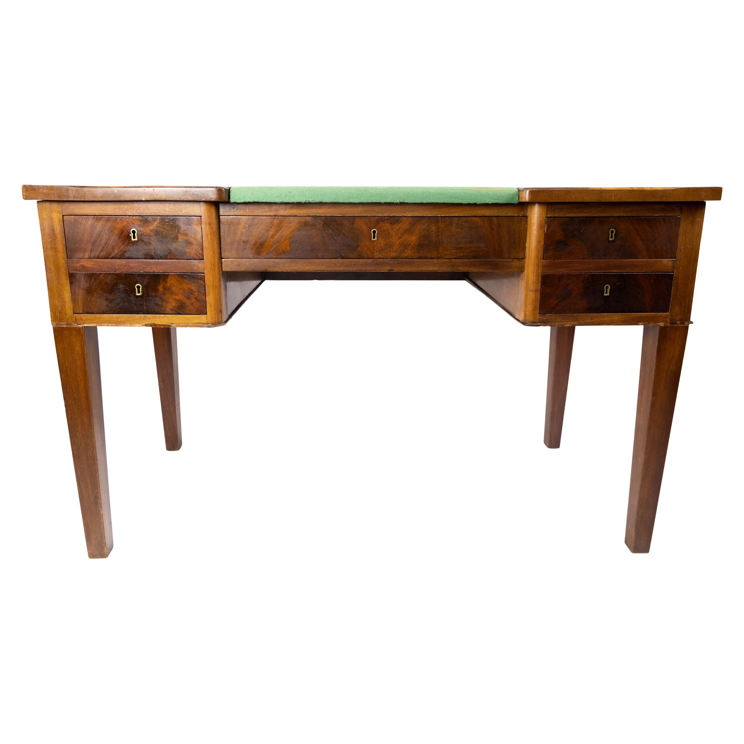 Desk in Mahogany with Green Felt Top, and in Great Antique Condition, 1890s