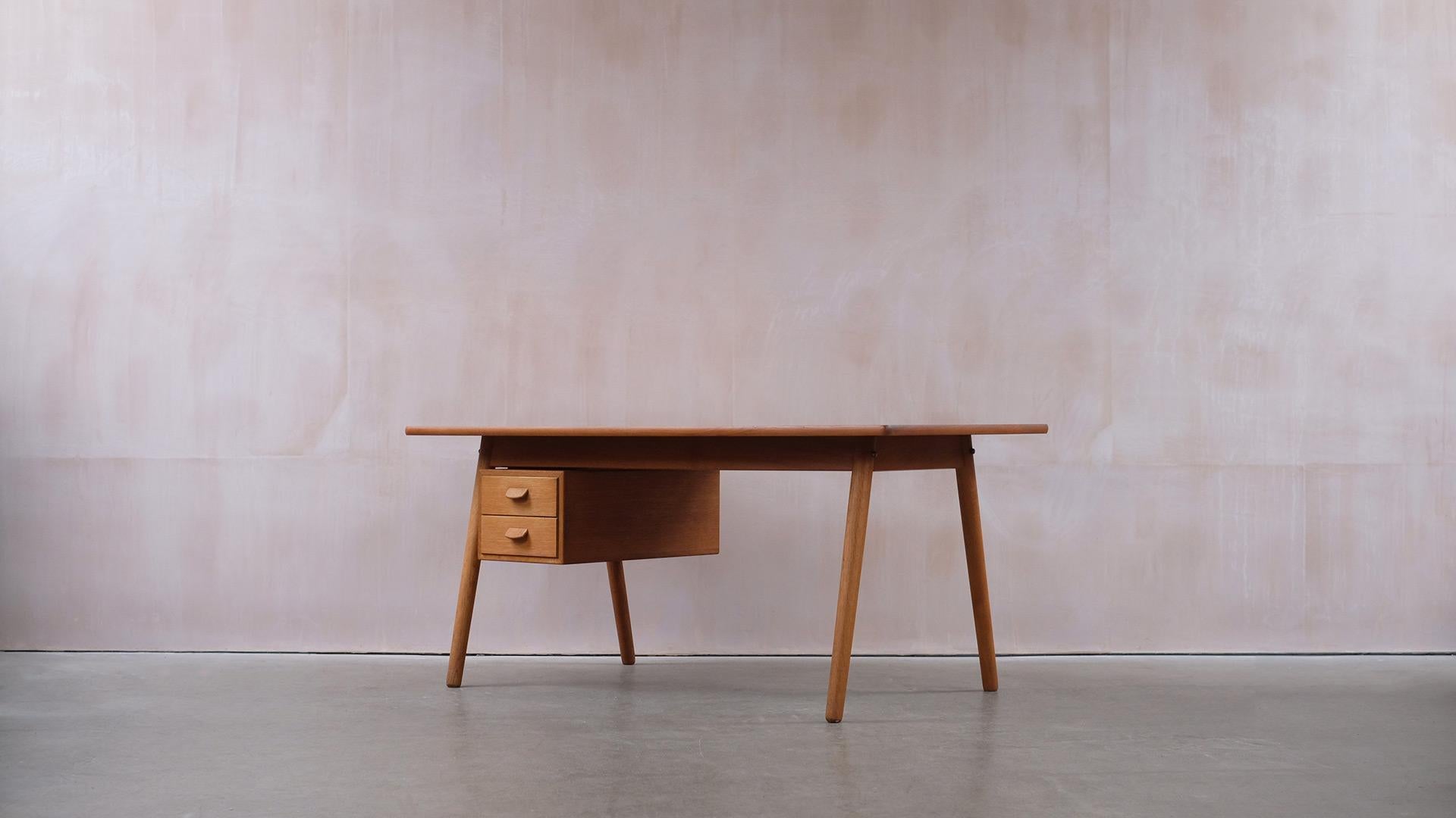 Danish Desk in Oak and Teak by Poul Volther