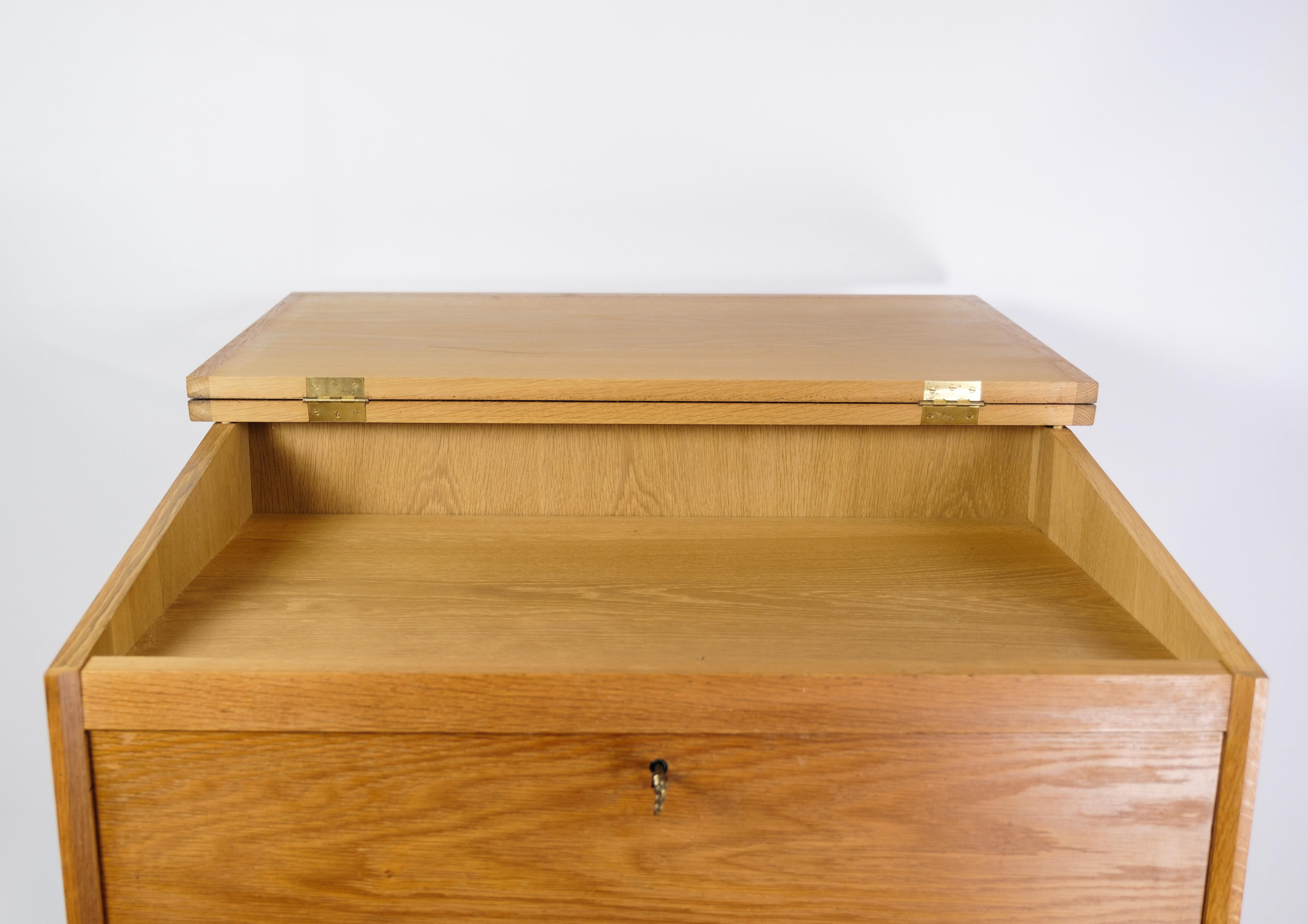 Desk Made In Oak By Rosengran Hansen, 1960 In Good Condition For Sale In Lejre, DK