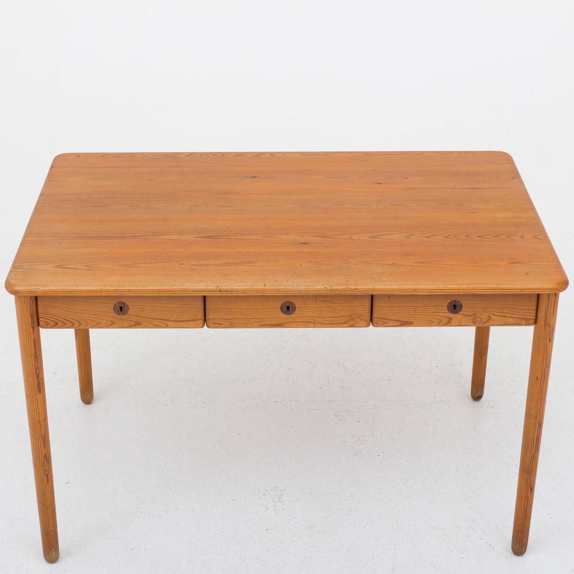 Scandinavian Modern Desk in Pine by Poul Volther