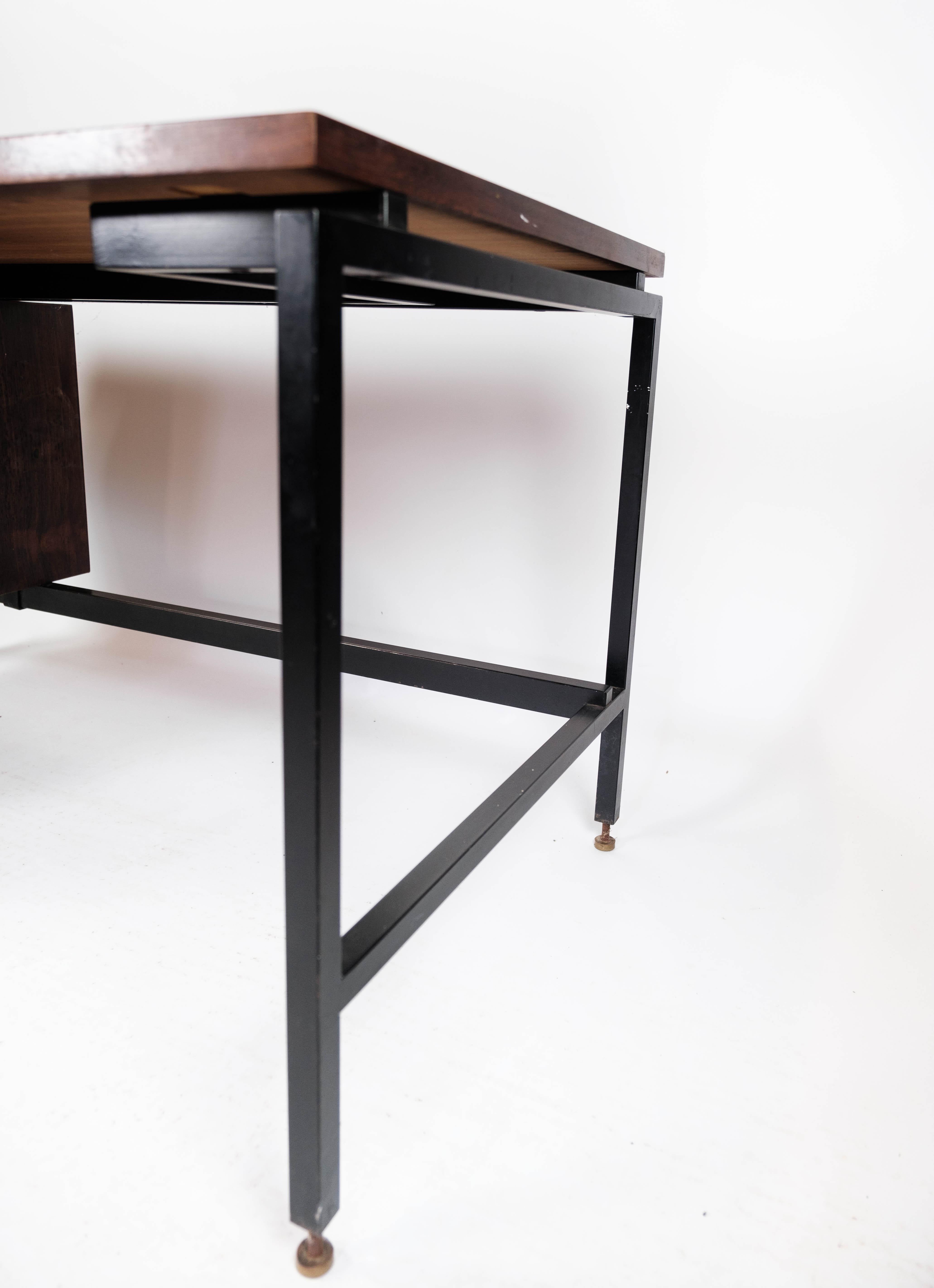 Desk in Rosewood and Legs in Metal, of Danish Design, 1960s For Sale 4