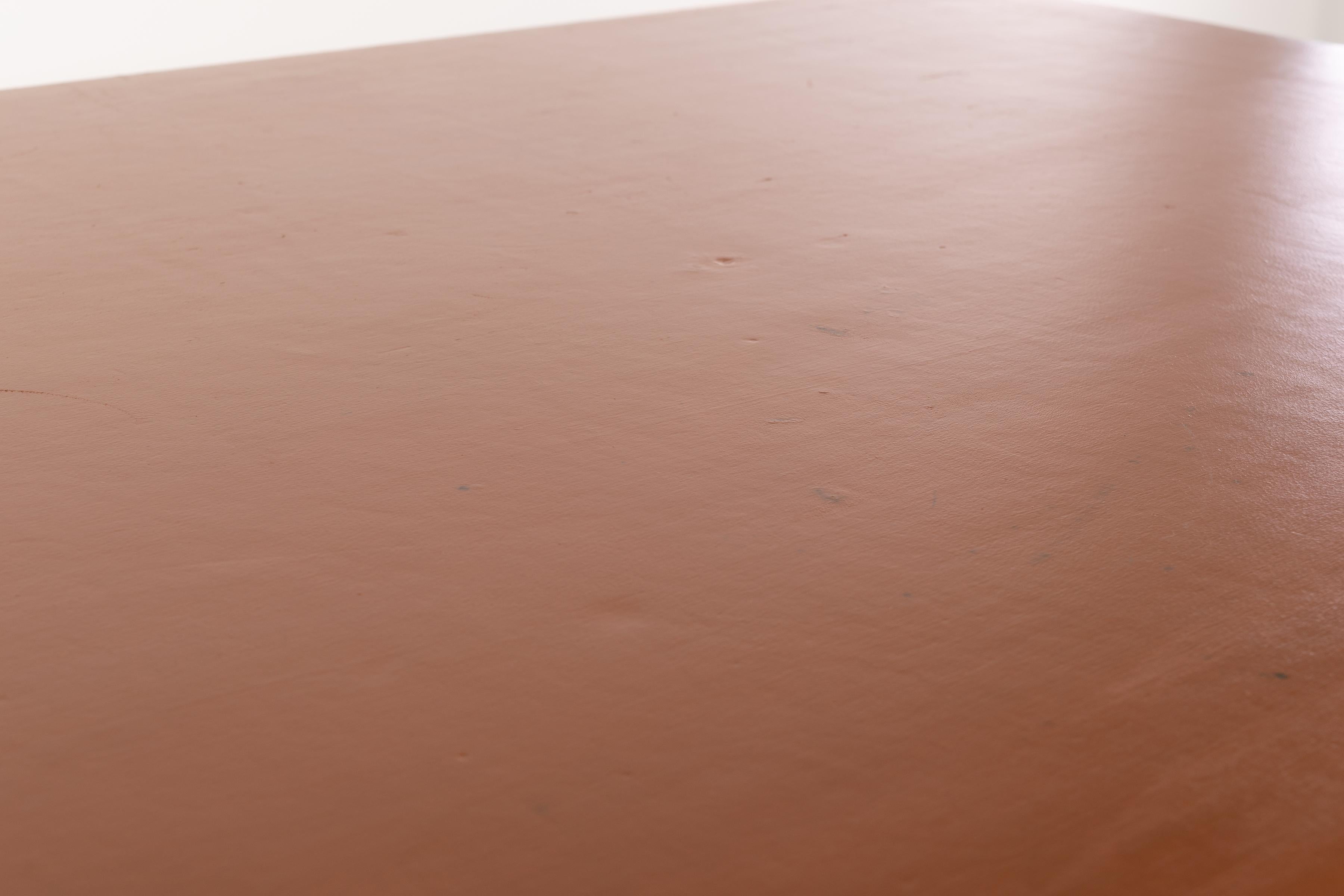 Desk in Smoked Plexiglass and Orange Leather, France, 1975 3