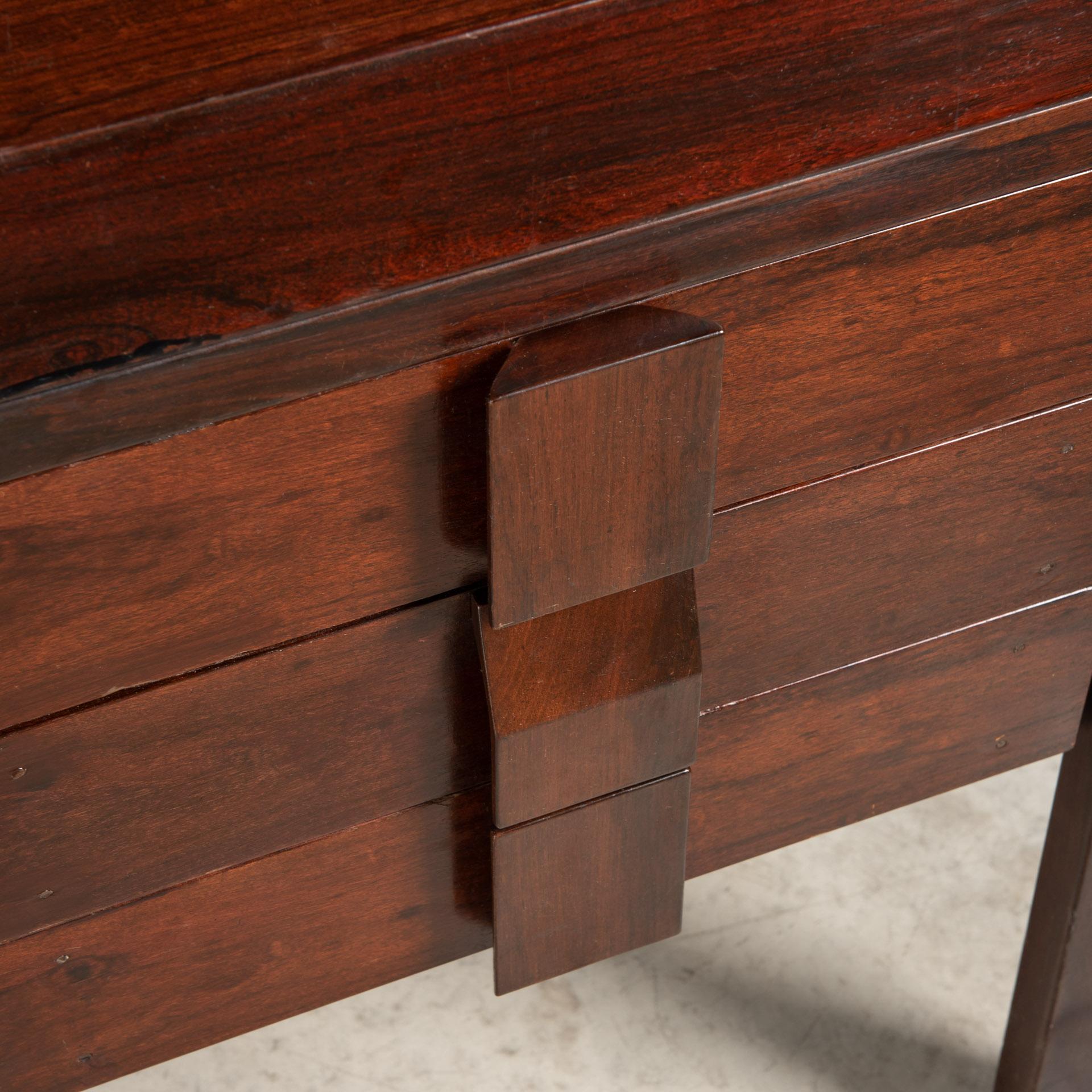 Desk in Solid Hardwood, by Jean Gillon, Brazilian Mid-Century Modern 1