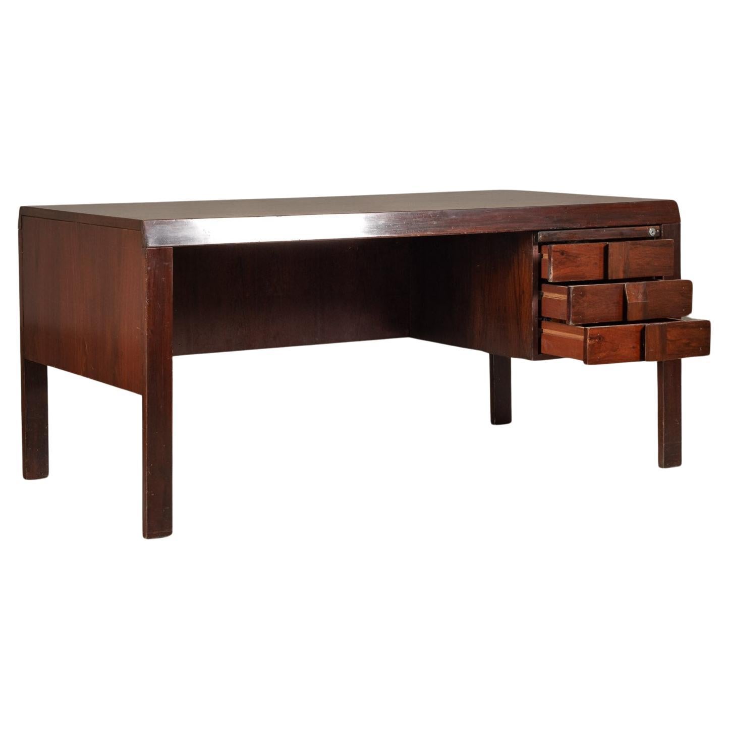 Desk in Solid Hardwood, by Jean Gillon, Brazilian Mid-Century Modern