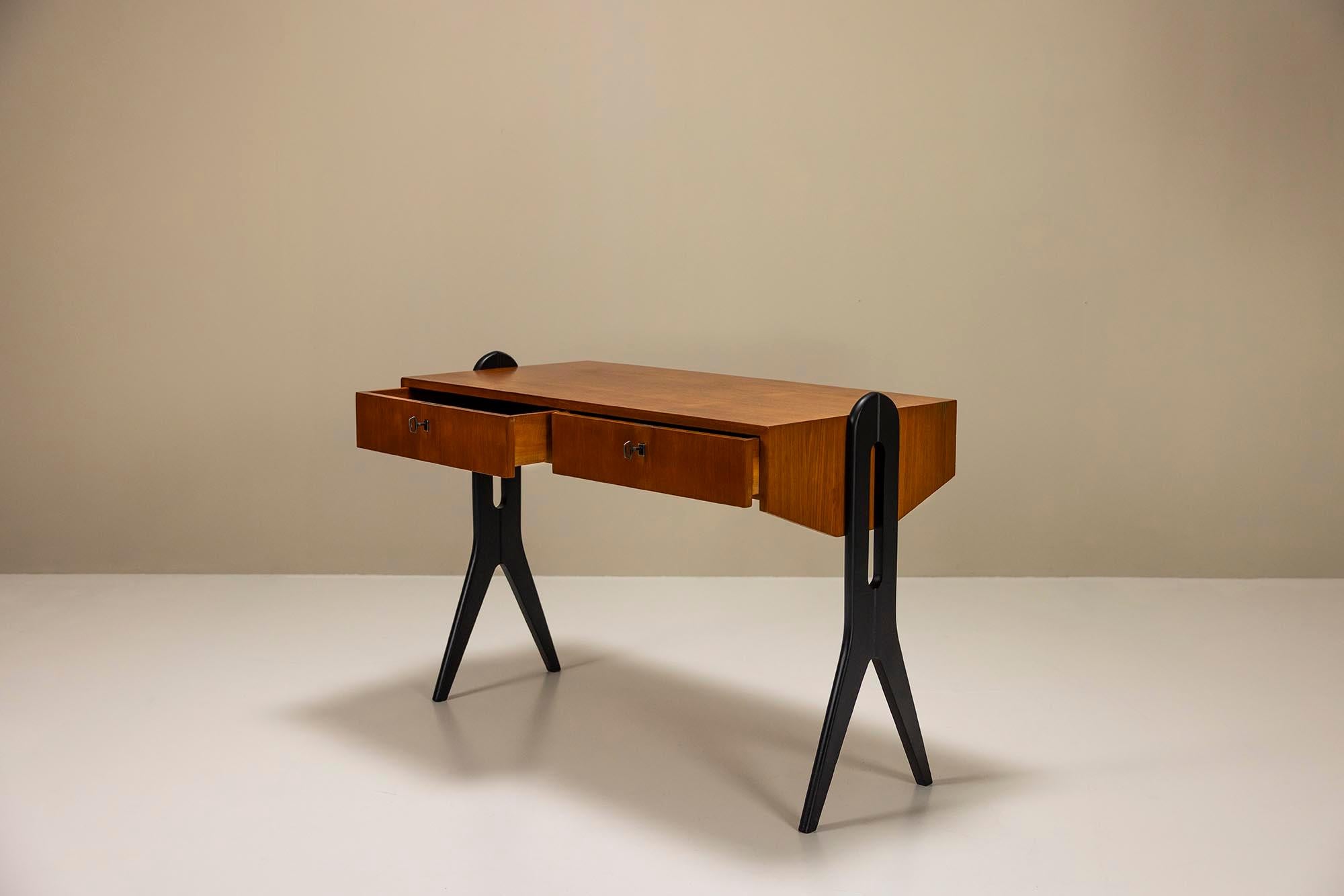 Desk In Teak In The Style Of Angelo Mangiarotti And Bruno Morassutti, Italy 1950 2