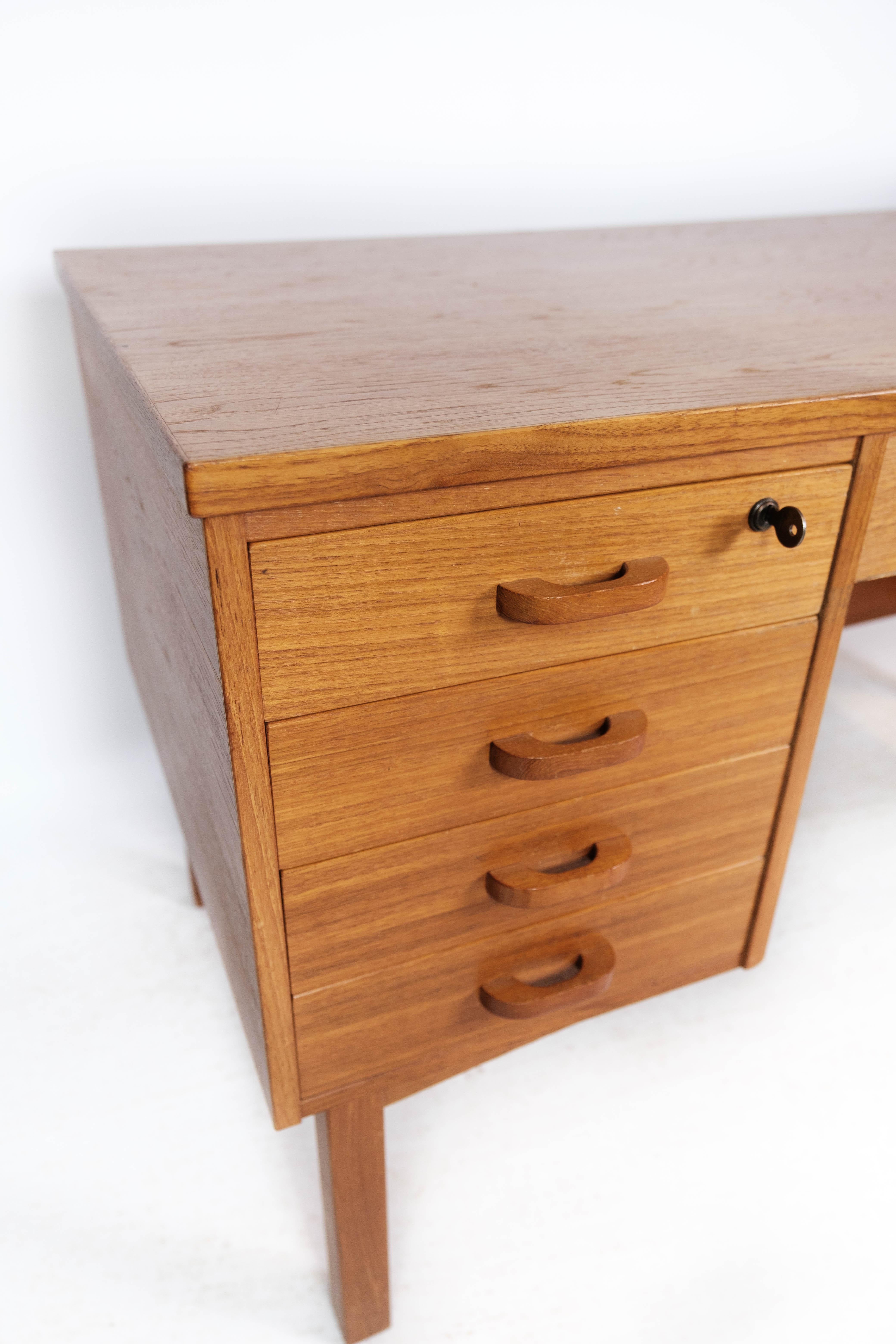 Mid-Century Modern Desk Made In Teak From 1960s For Sale