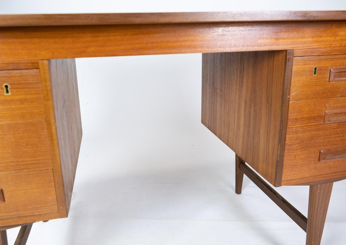 Mid-Century Modern Desk Made In Teak, Danish Design From 1960s For Sale