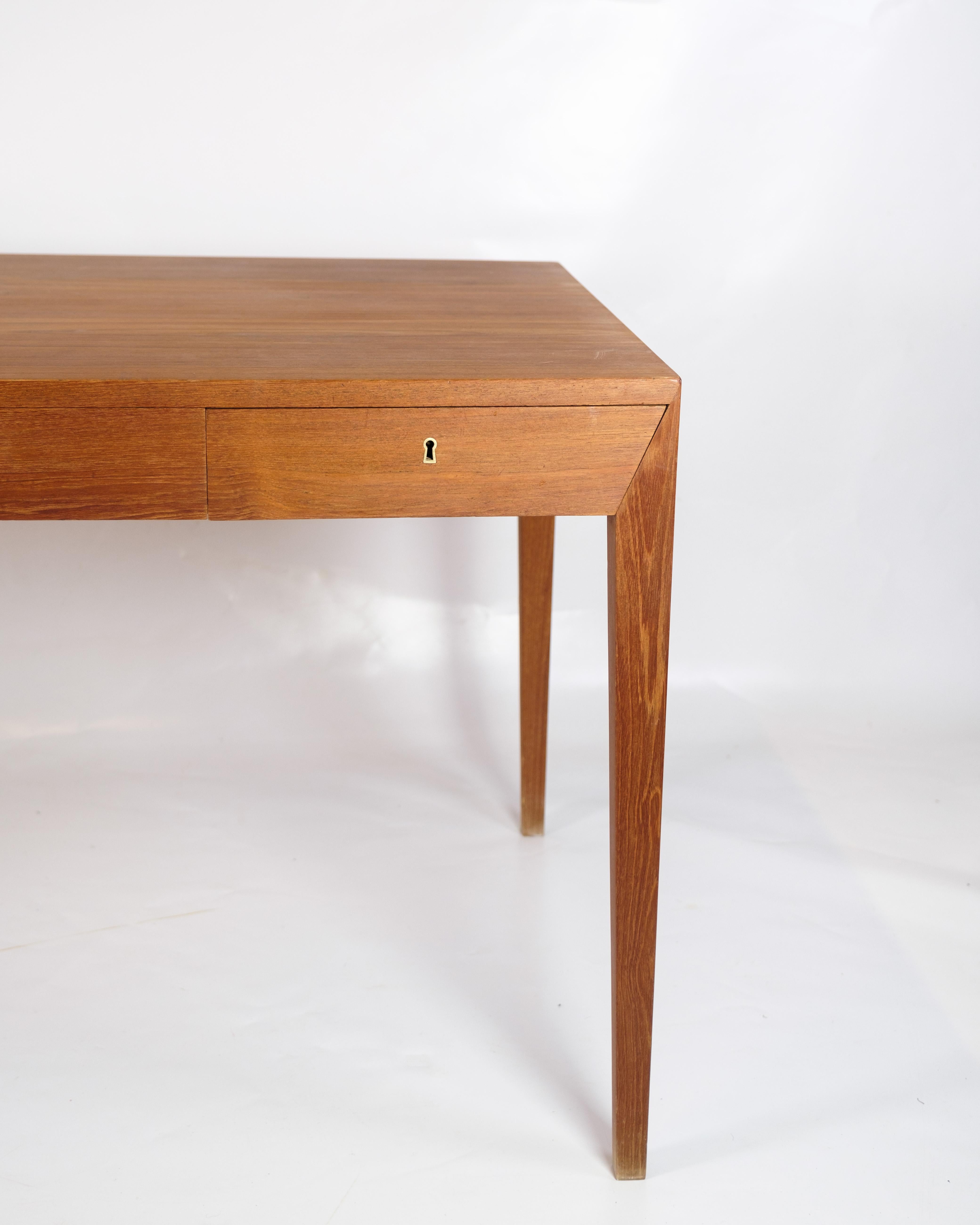 Desk in Teak Wood By Severin Hansen made by Haslev Furniture Factory from 1960s For Sale 4