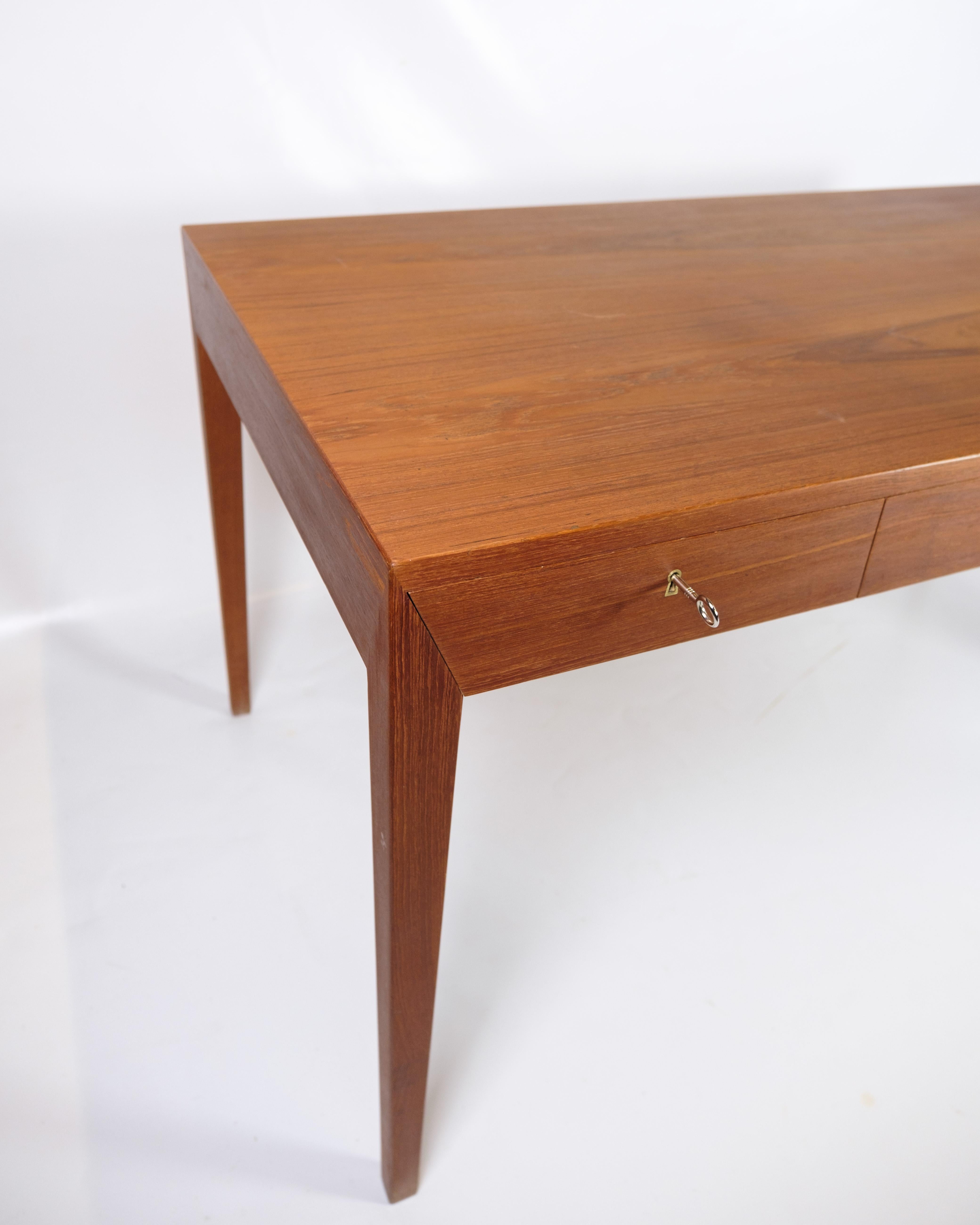 Desk in Teak Wood By Severin Hansen made by Haslev Furniture Factory from 1960s For Sale 1
