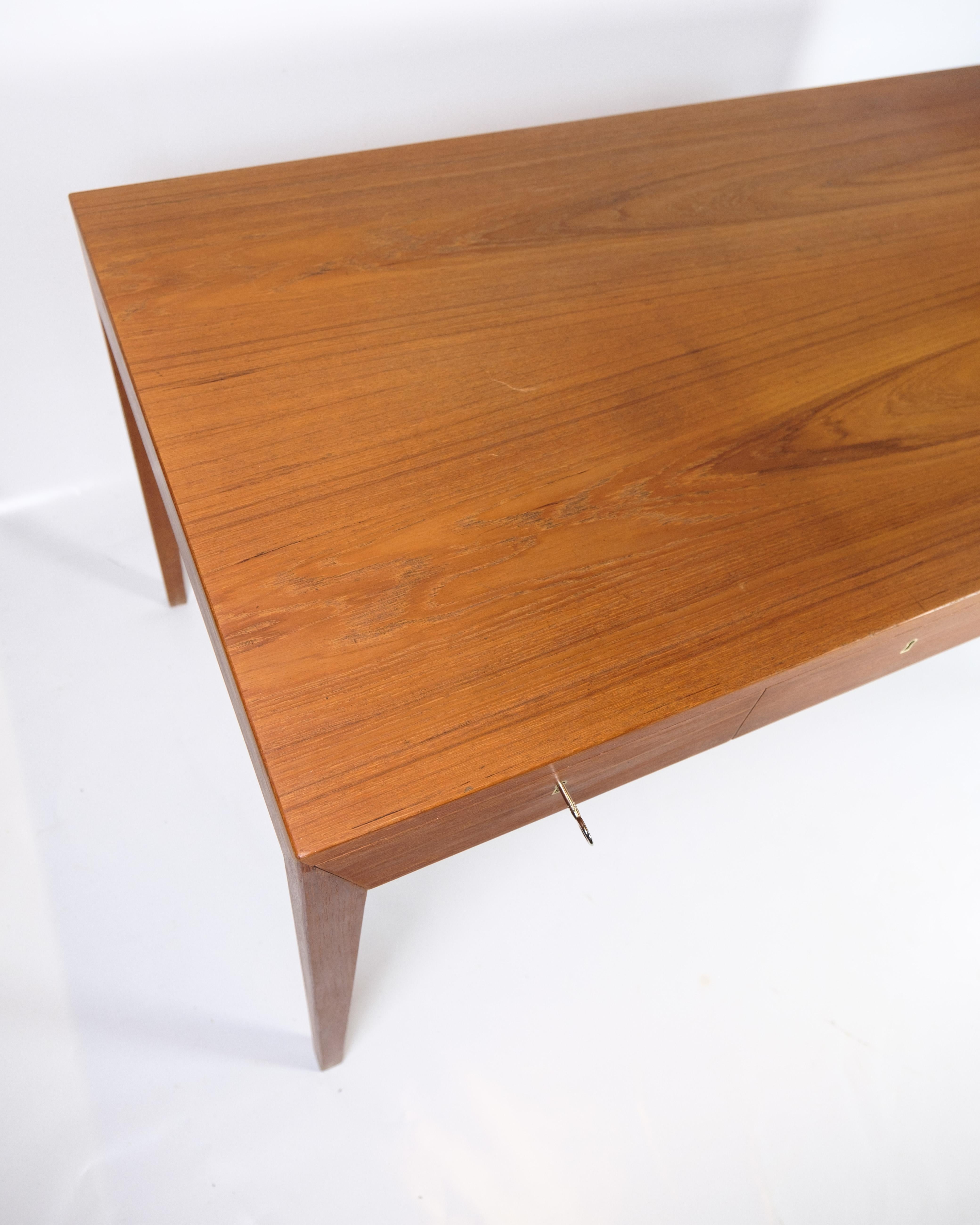 Desk in Teak Wood By Severin Hansen made by Haslev Furniture Factory from 1960s For Sale 2