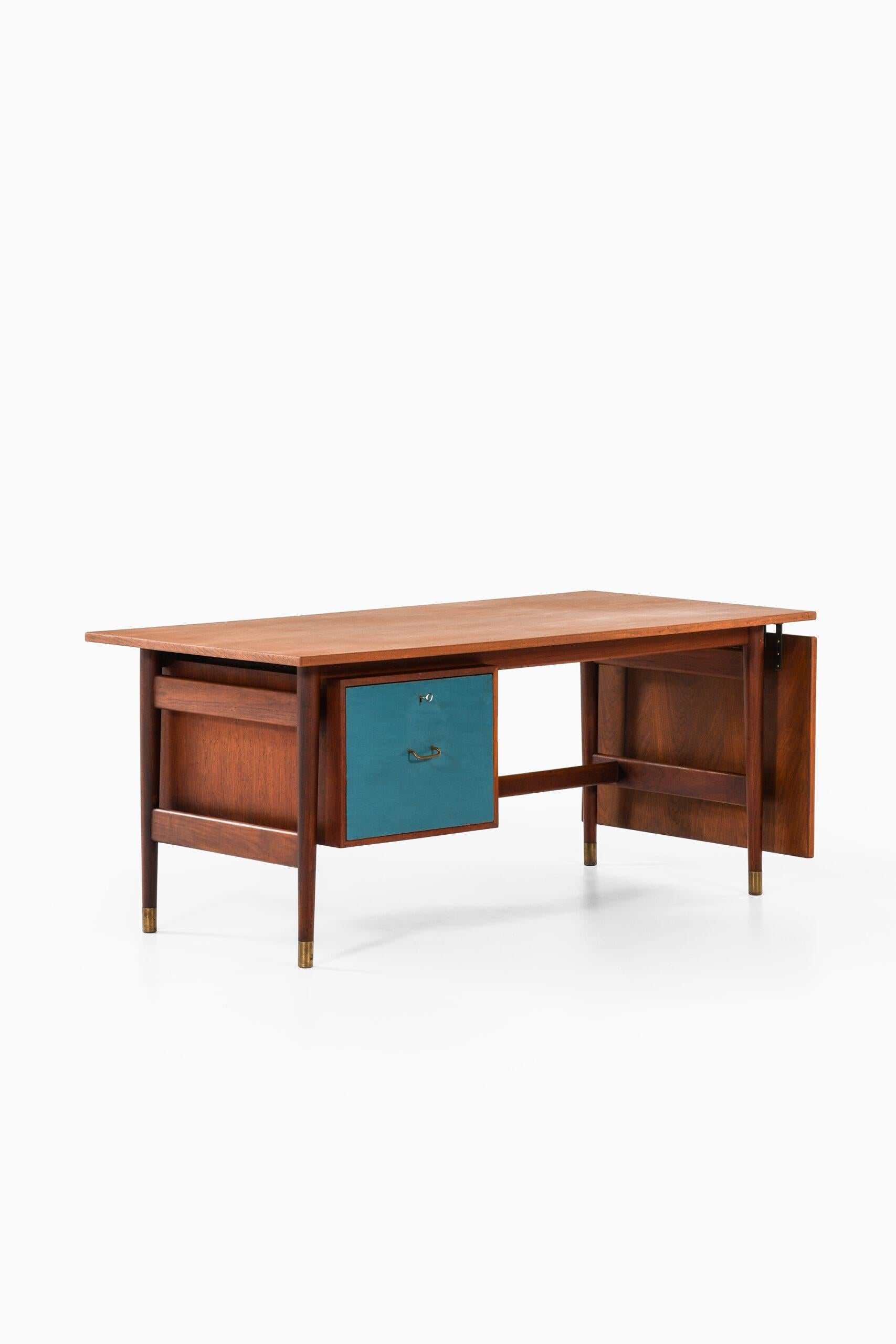 Brass Desk in the style of Finn Juhl & Arne Vodder Produced in Denmark For Sale
