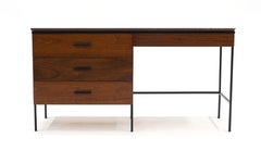 Desk in Walnut, White Laminate with Black Steel Frame by Vista of California
