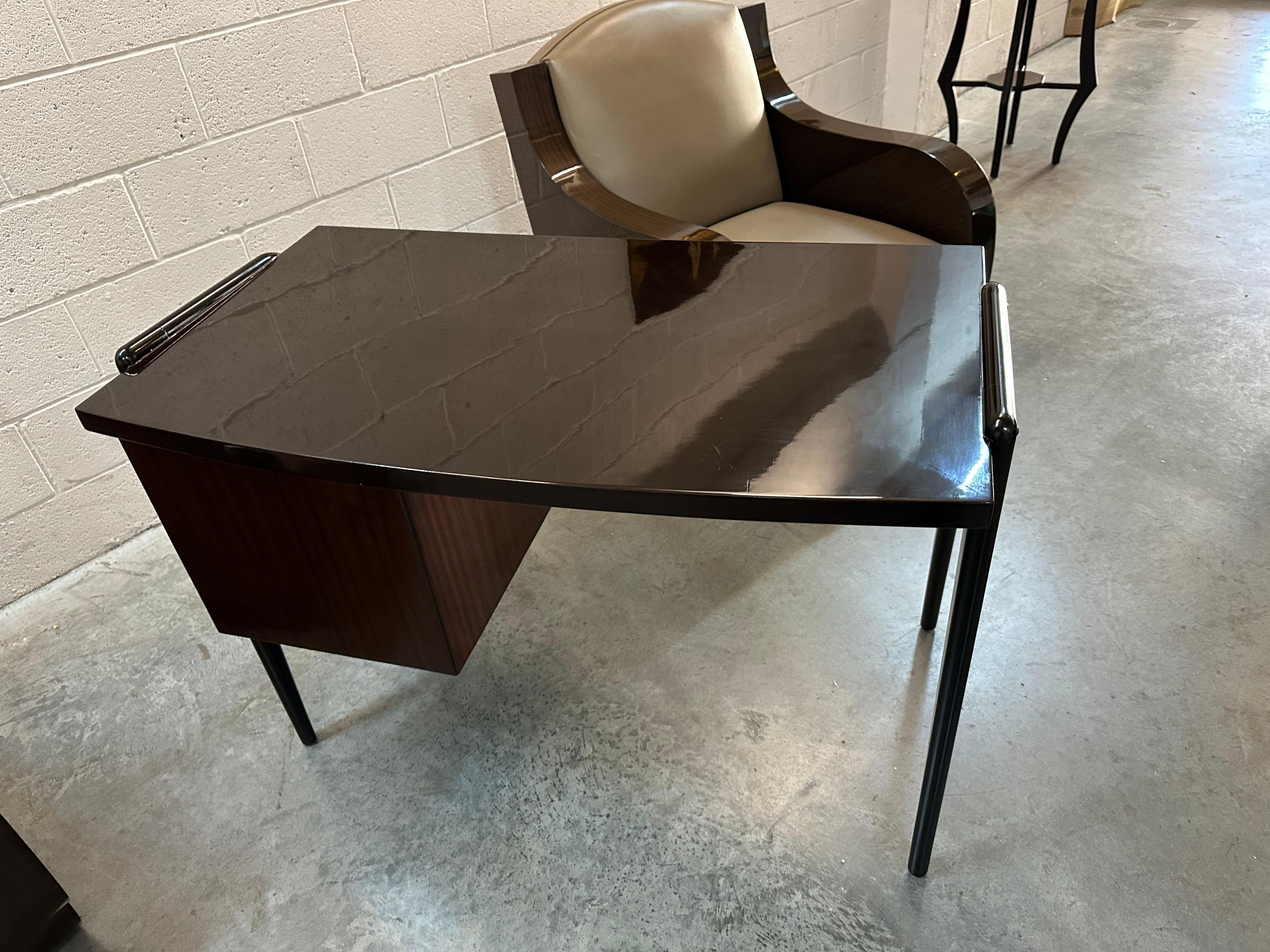 Desk in Wood and chrome, France, 1940 For Sale 5