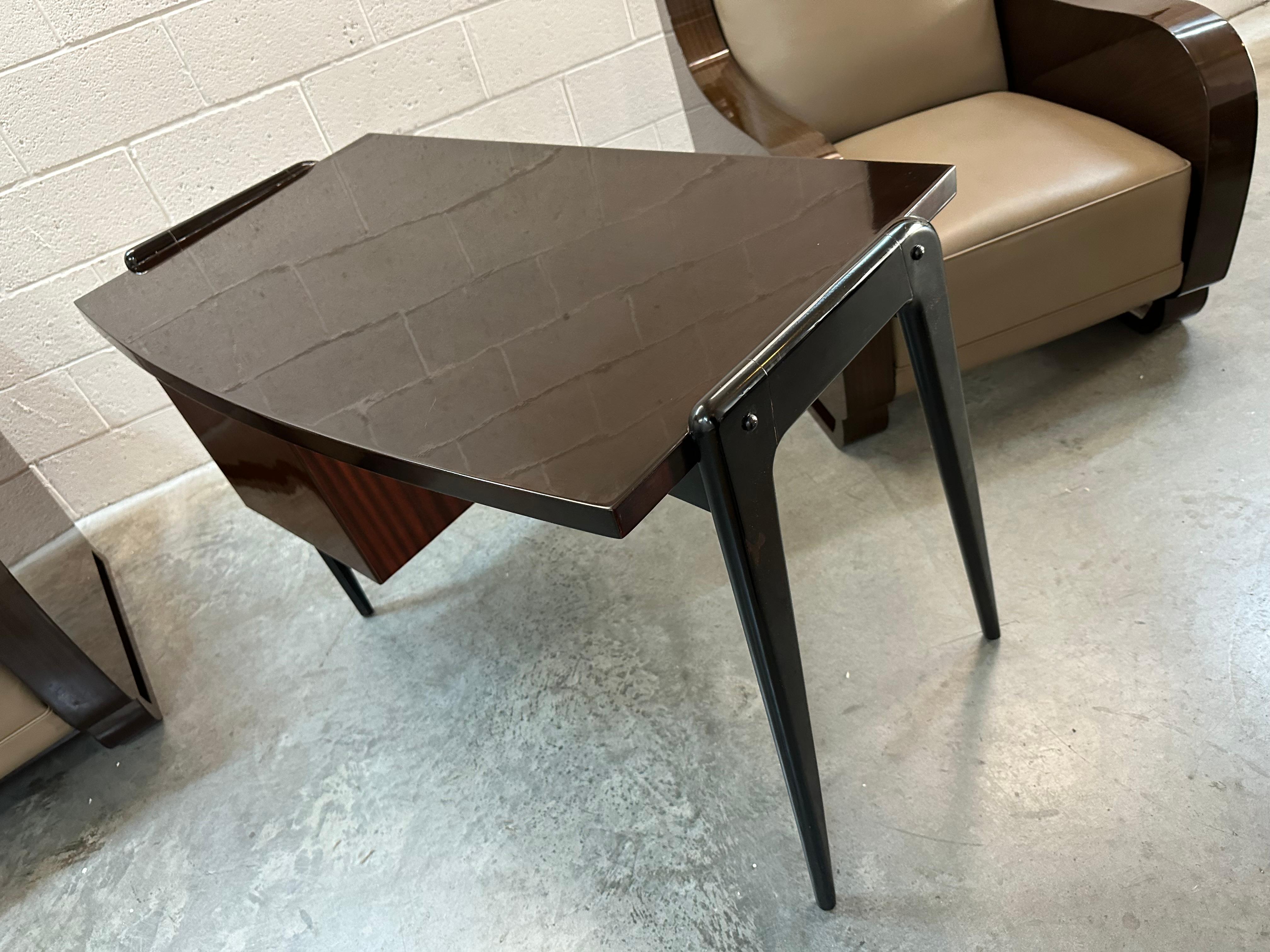 Desk in Wood and chrome, France, 1940 For Sale 7