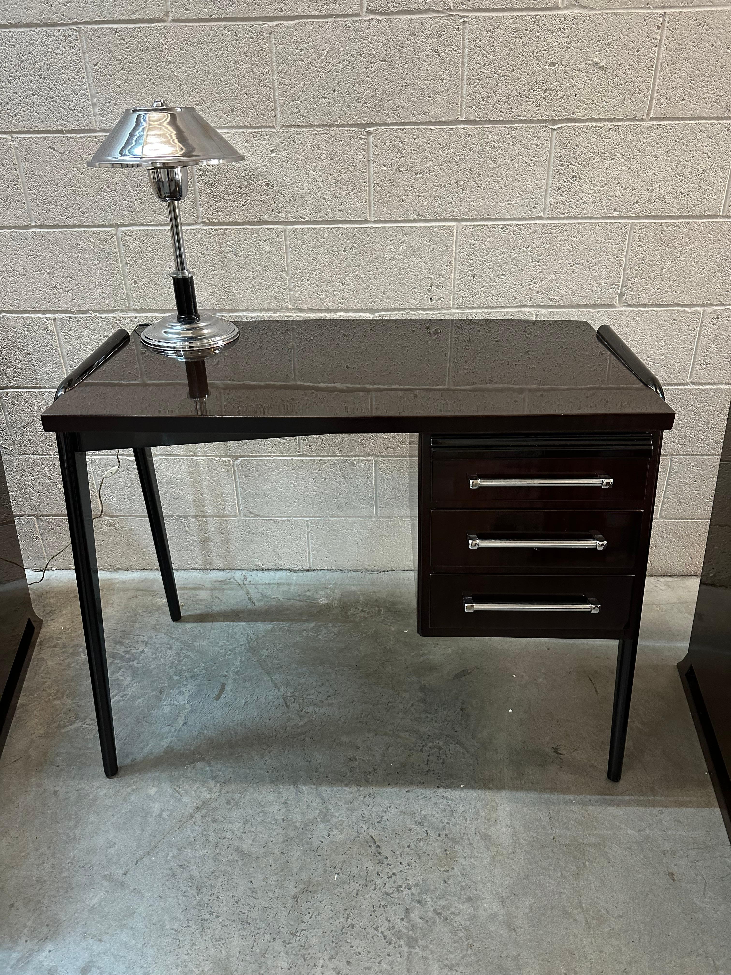 Desk in Wood and chrome, France, 1940 For Sale 9