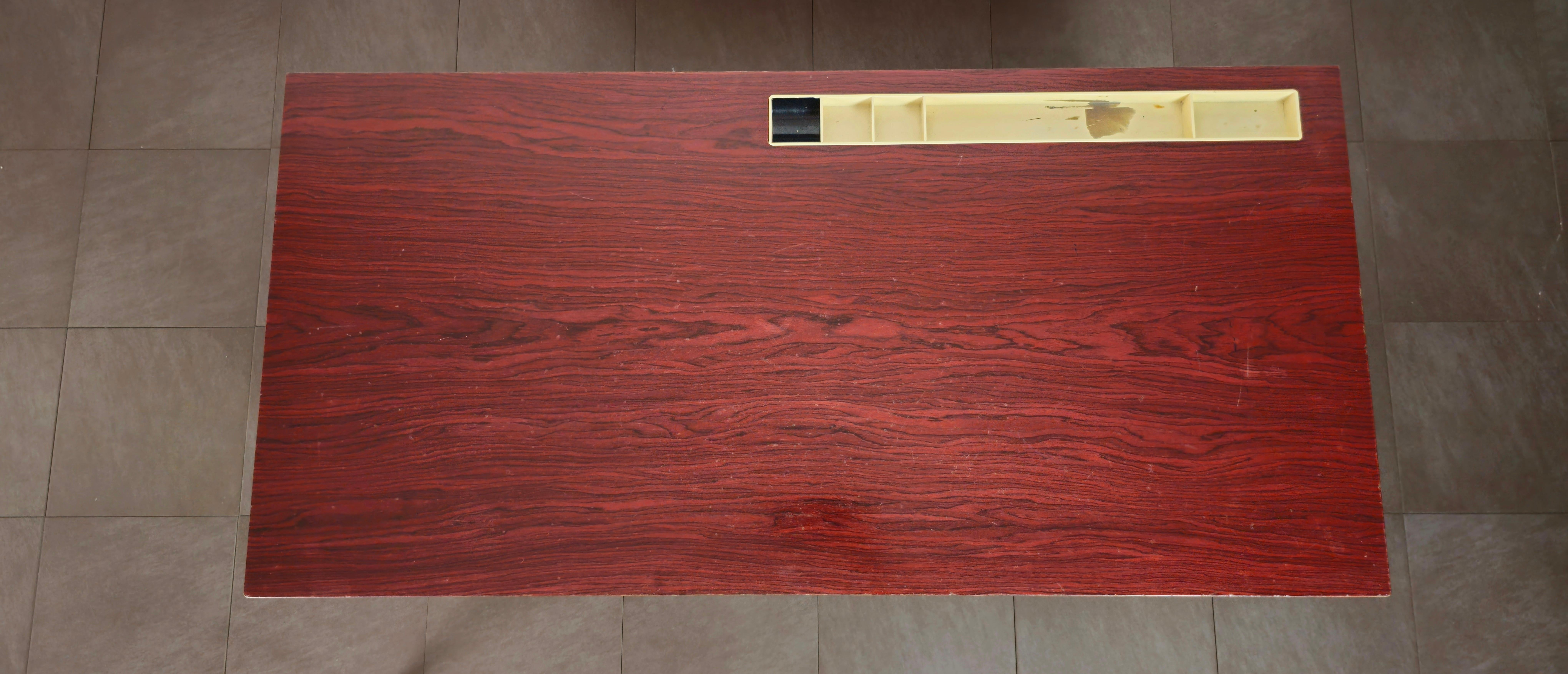 Italian Desk in Wood Italy 1970s Mid-Century Modern For Sale