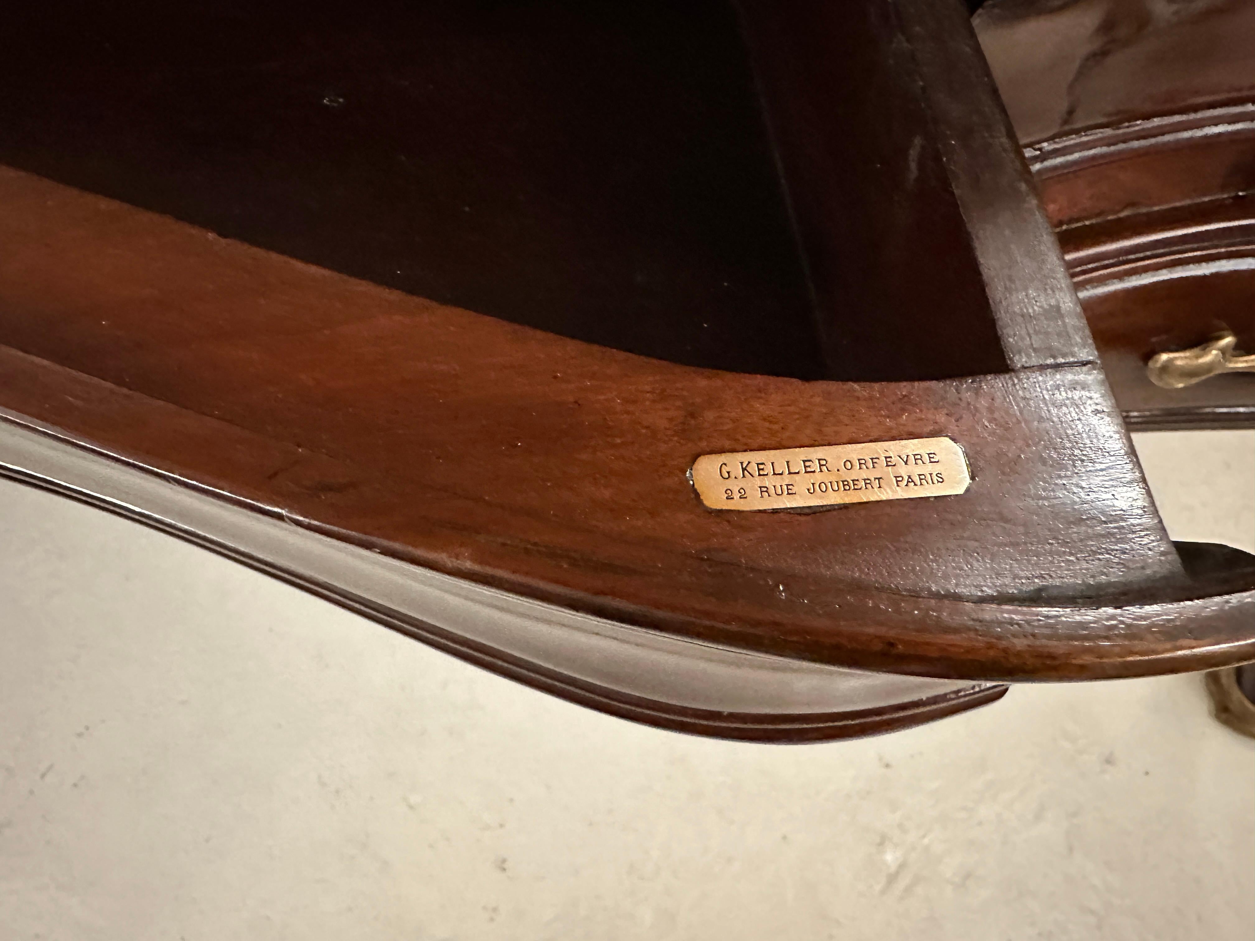 Schreibtisch Jugendstil, Liberty , Schild: G. Keller Orfevre, 22 rue Joubert im Angebot 4