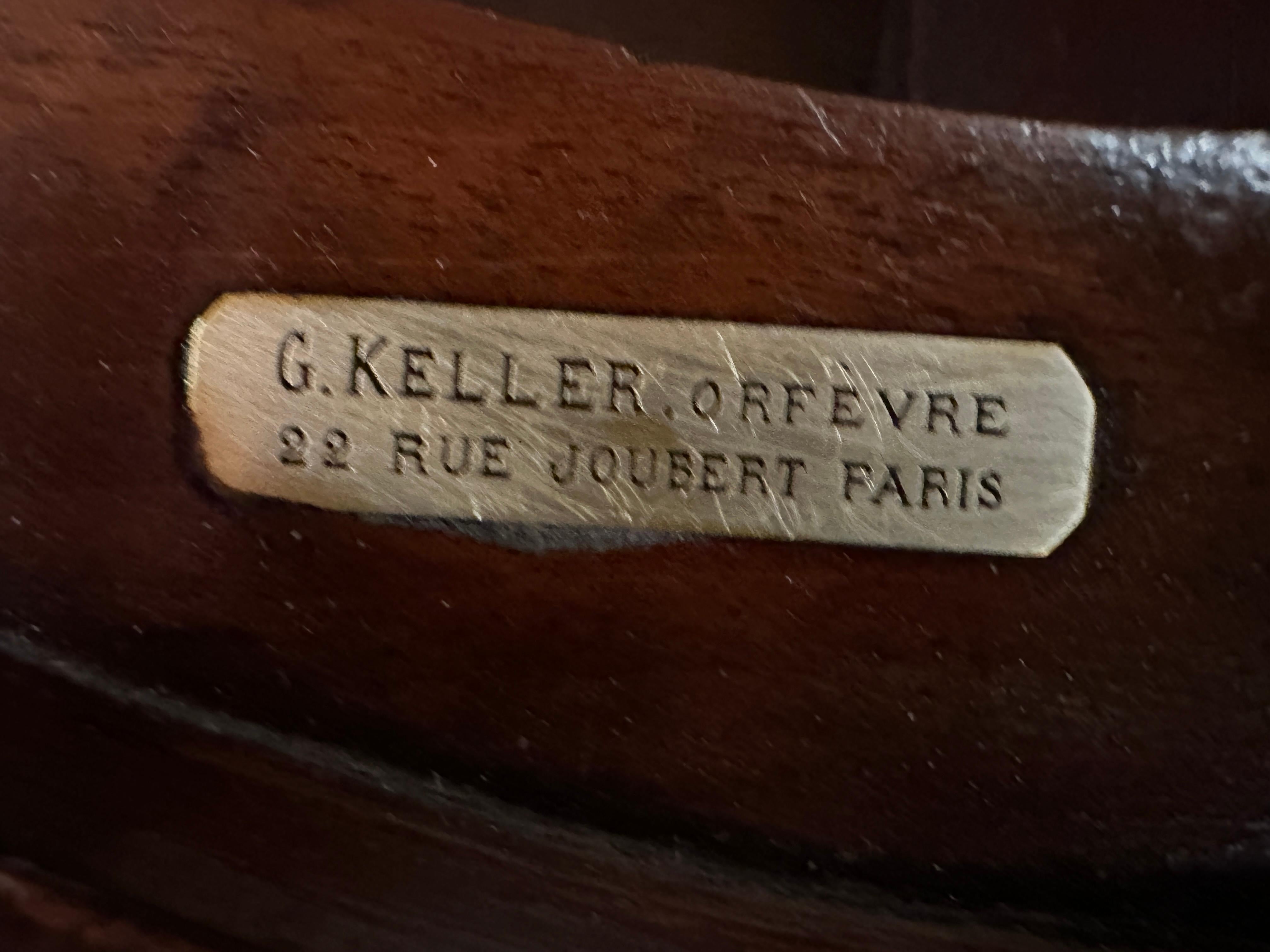 Schreibtisch Jugendstil, Liberty , Schild: G. Keller Orfevre, 22 rue Joubert im Angebot 5