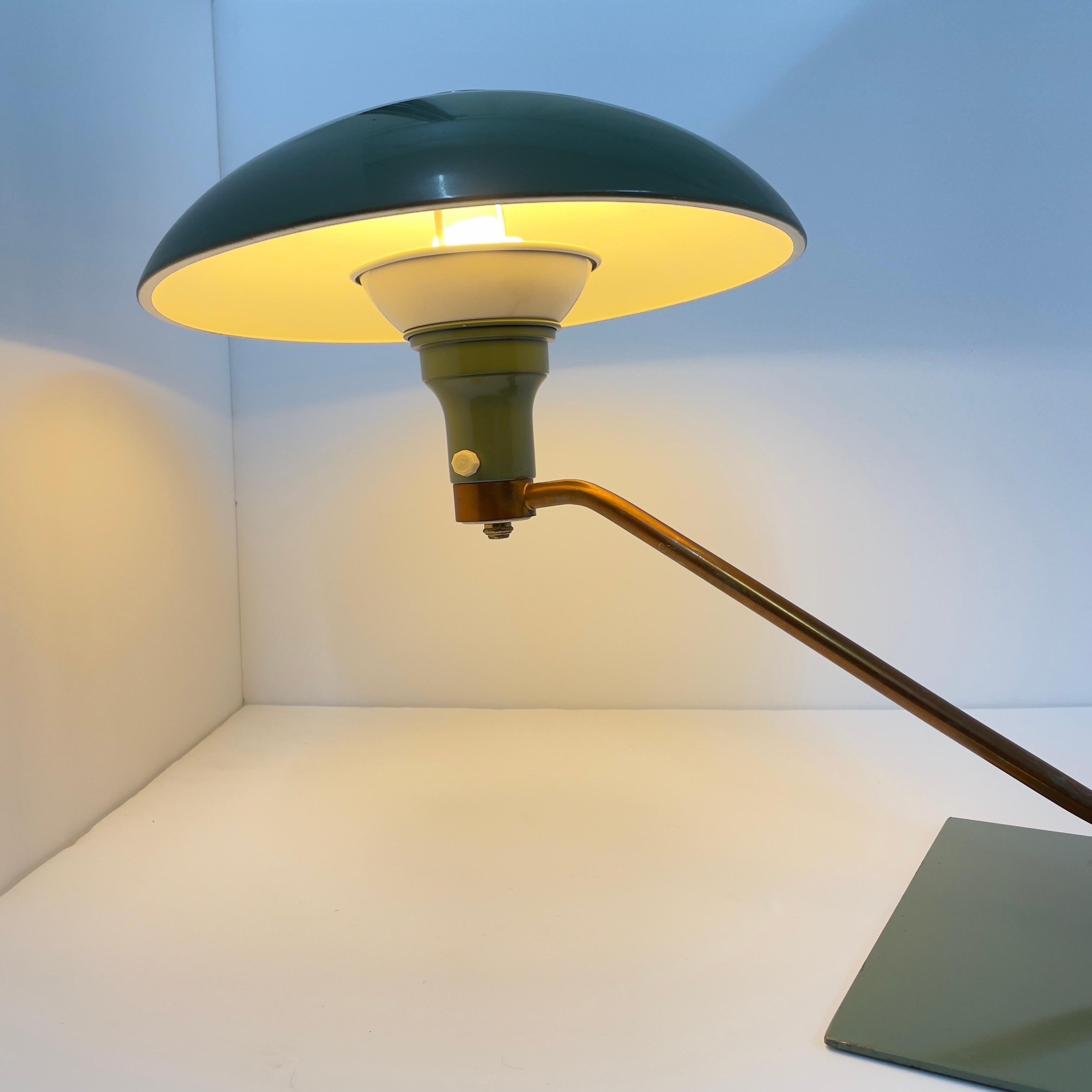 Desk Lamp attributed to M.G. Wheeler's Sight Light Saucer Lamp For Sale 4