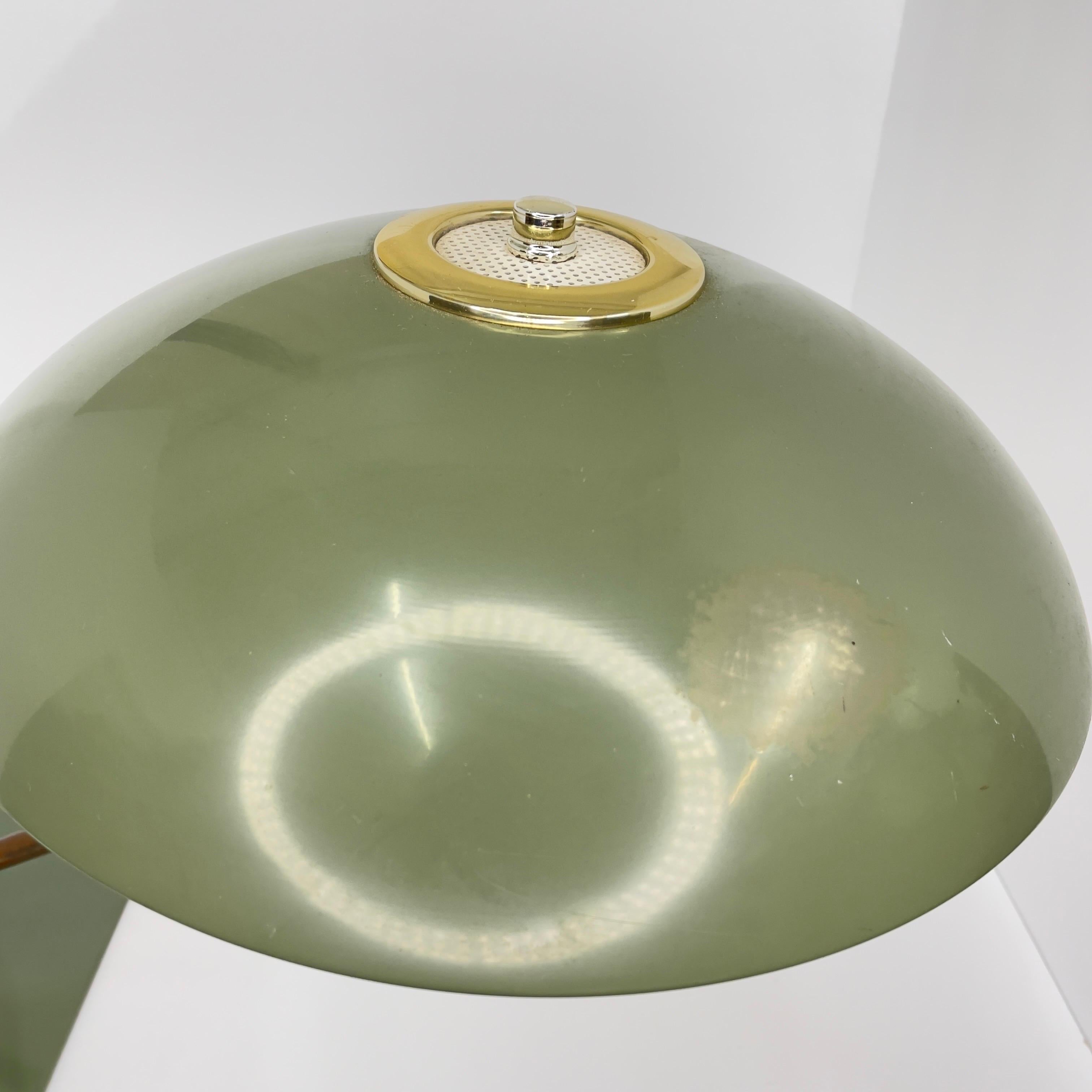 Metal Desk Lamp attributed to M.G. Wheeler's Sight Light Saucer Lamp For Sale