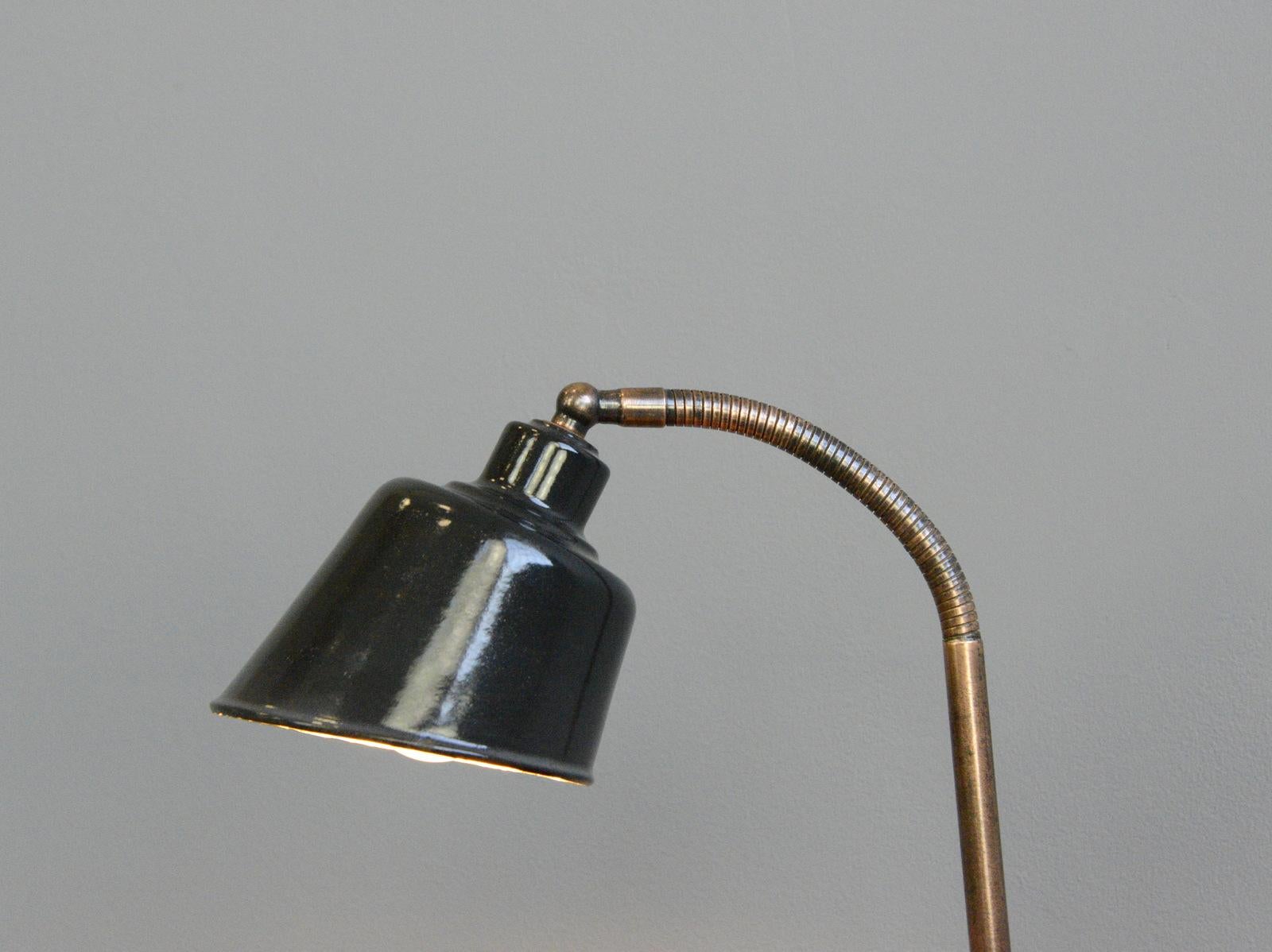 Copper Desk Lamp by Bunte & Remmler BUR, circa 1930s