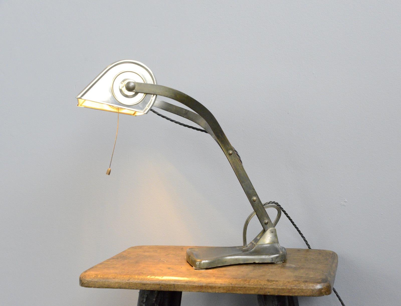 Bauhaus Desk Lamp by Robert Pfaffle for Erpees, circa 1920