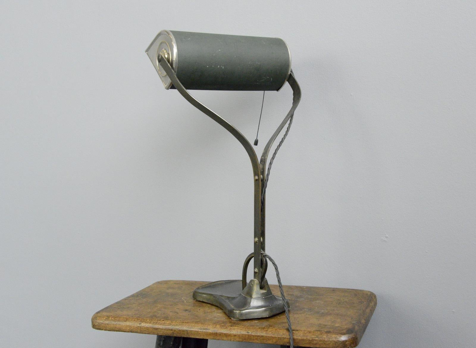 Brass Desk Lamp by Robert Pfaffle for Erpees, circa 1920