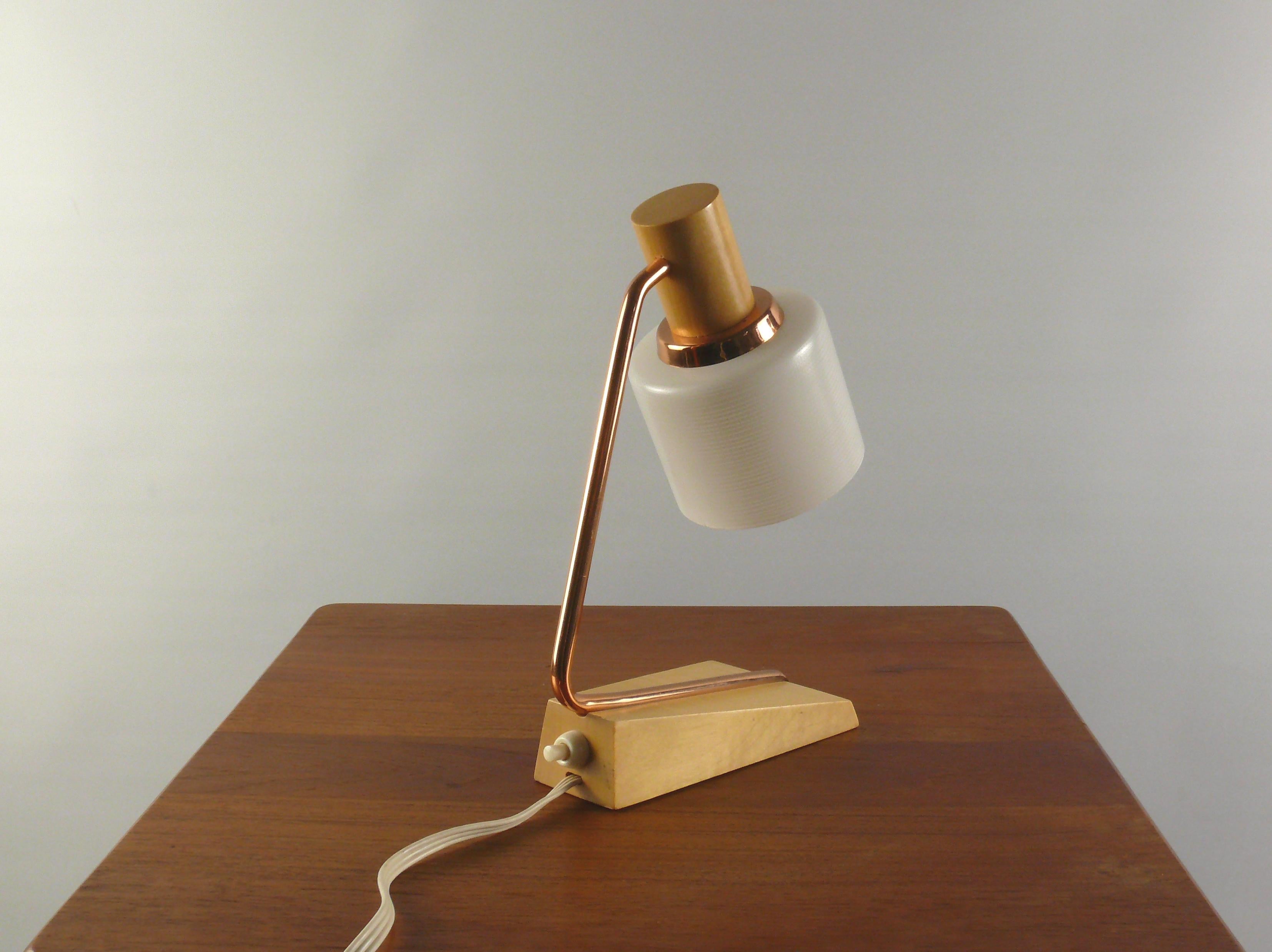 Opaline Glass Desk Lamp by TEMDE, Germany, 1960s