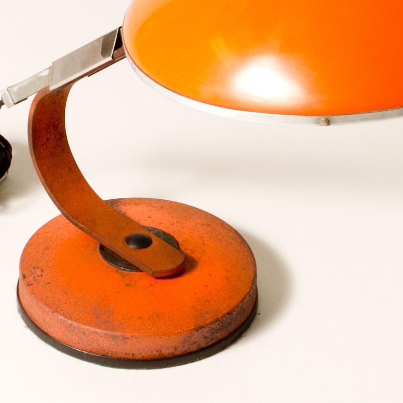 mid century modern orange lamp