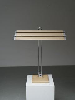 Desk Lamp in Casted Iron, Steel and Ribbed Aluminium, France, 1960's