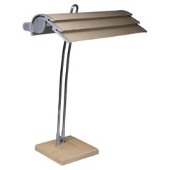 Desk Lamp in Casted Iron, Steel and Ribbed Aluminium, France, 1960's