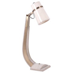Desk Lamp in Cream Shagreen and Bronze Patina Brass by R&Y Augousti