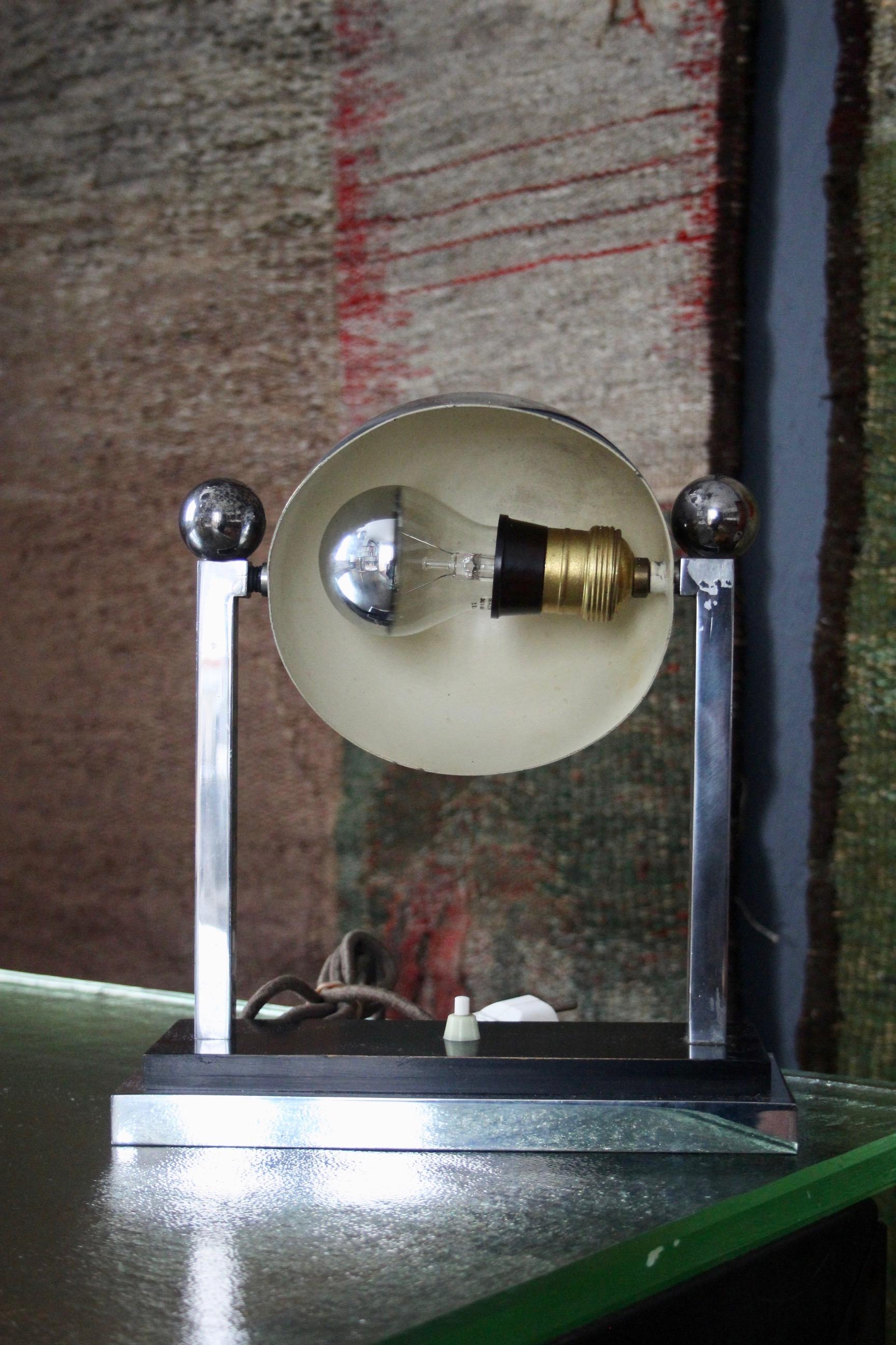 Metal Desk lamp Jacques Adnet attributed For Sale