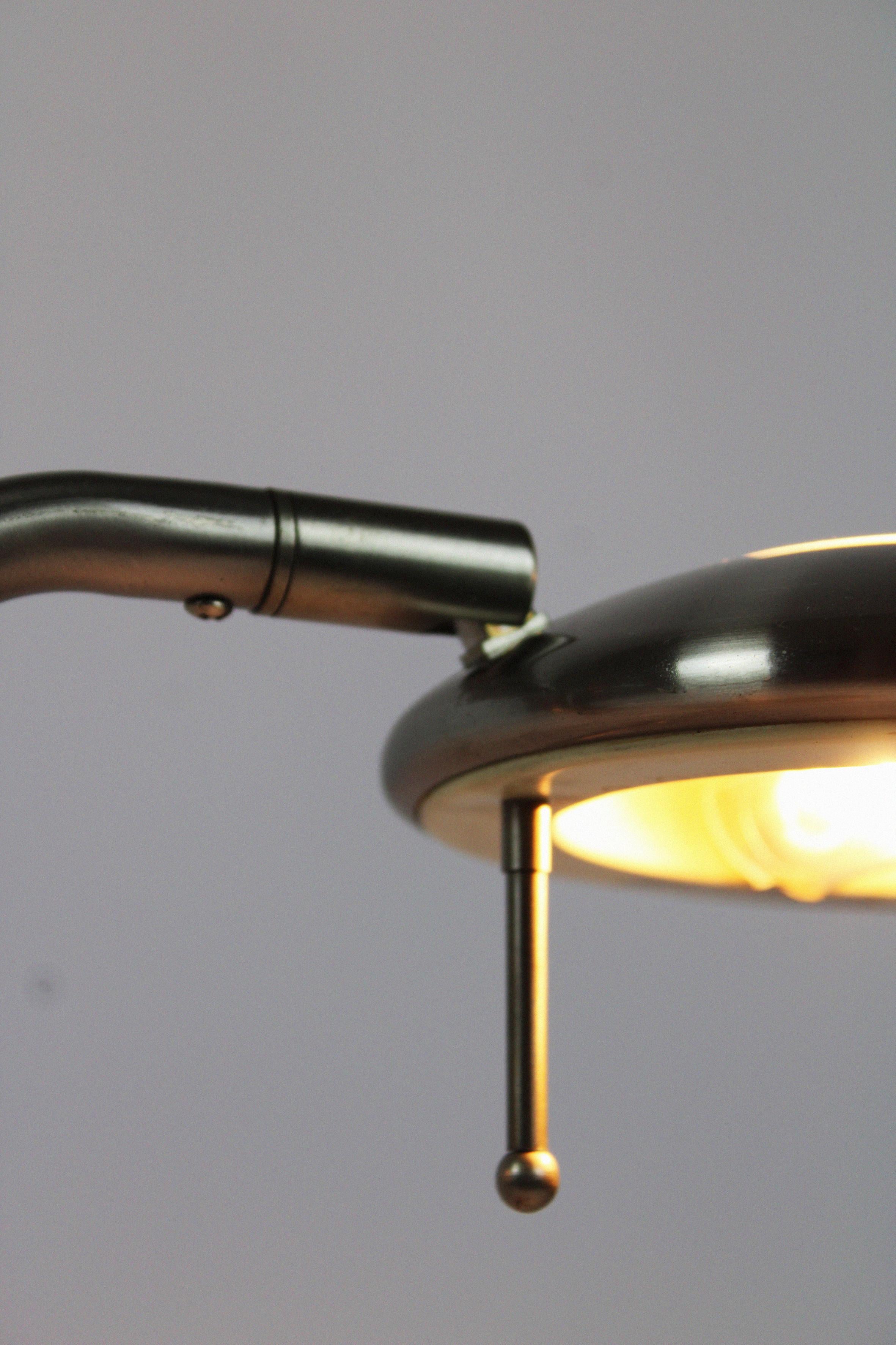 Chrome Lampe de bureau post-moderne Jan Des Bouvrie chrome métallique 20ème siècle Pays-Bas en vente