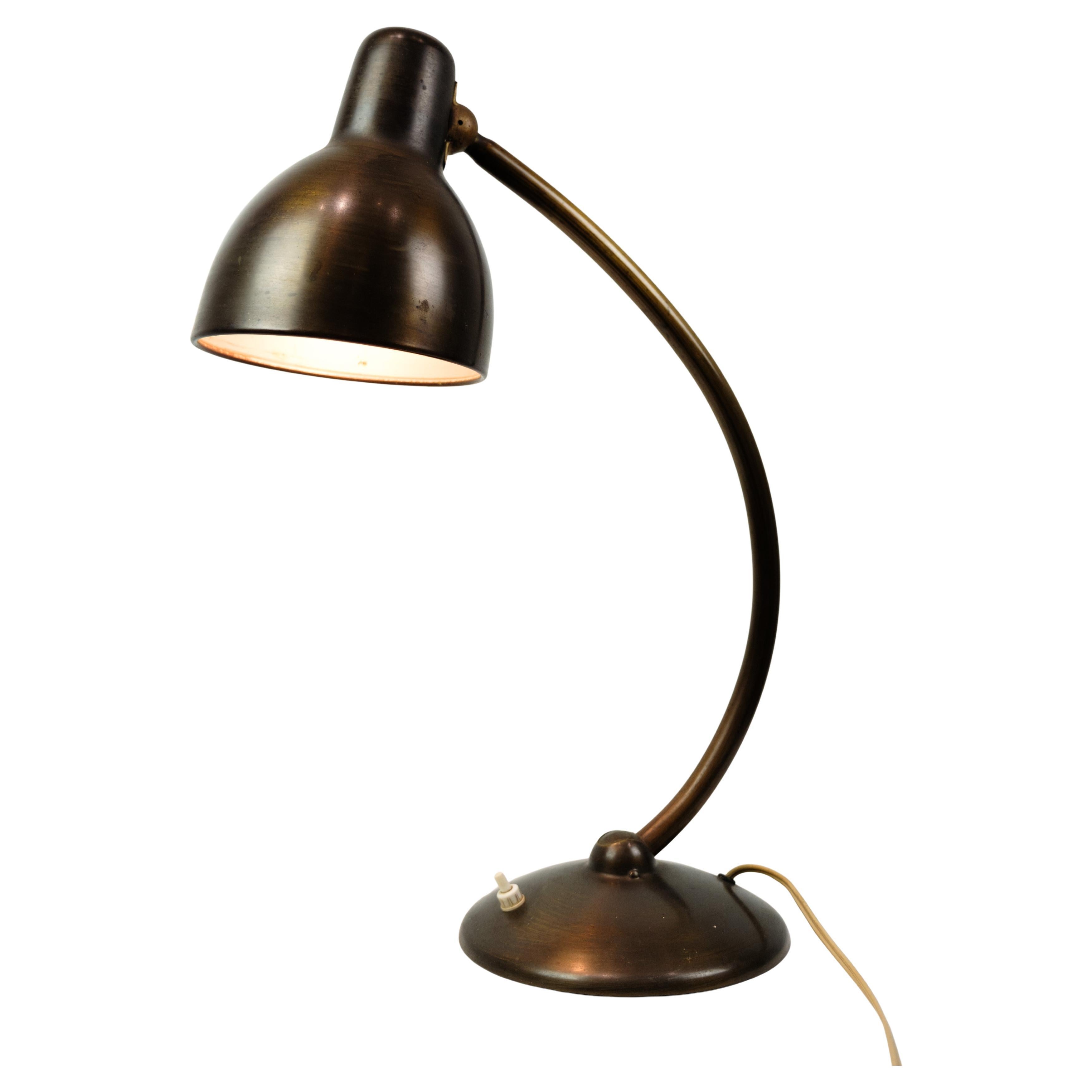Desk Lamp Retro Style Made In Burnished Brass From 1950s