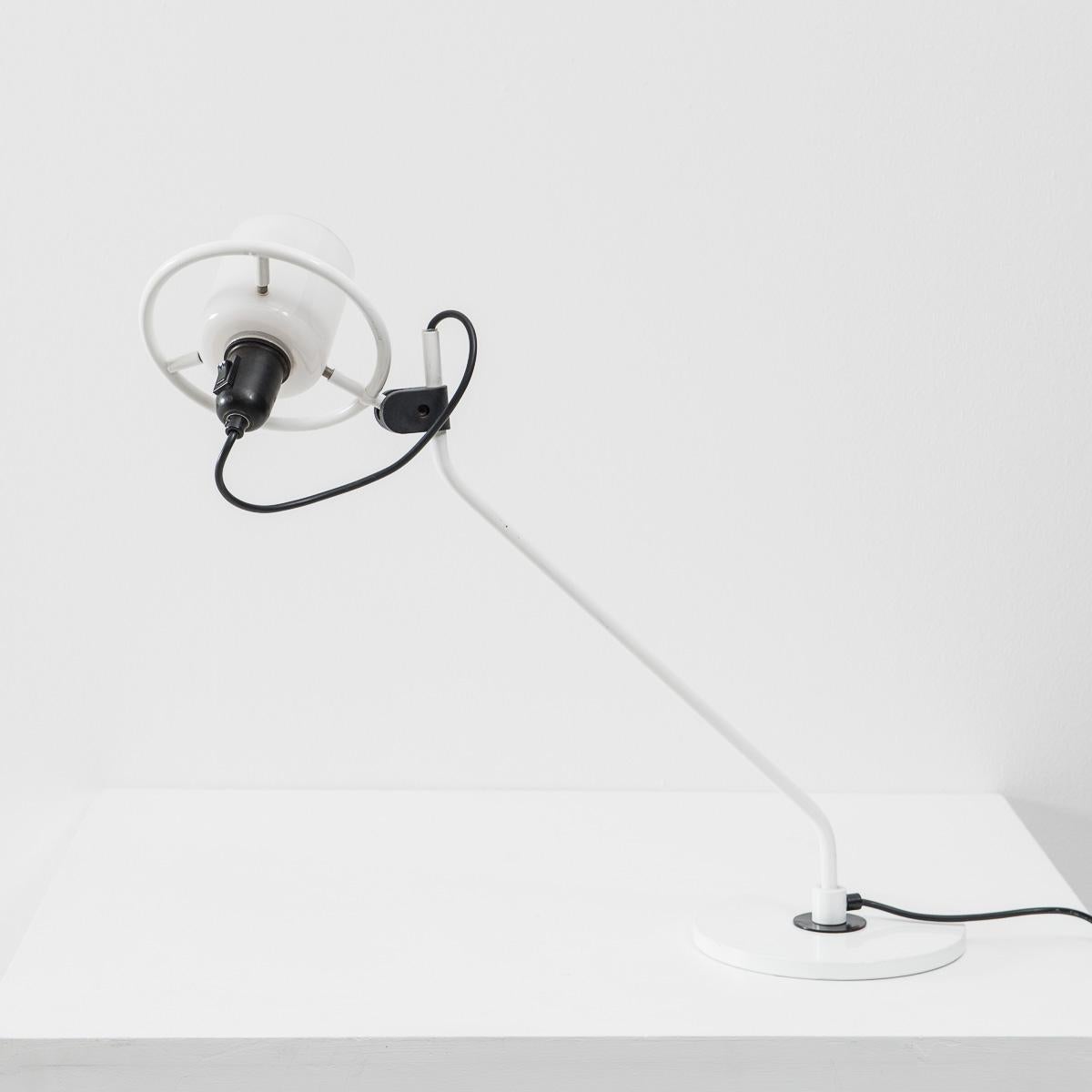 Post-Modern Desk Lamp with Milk Glass Hood