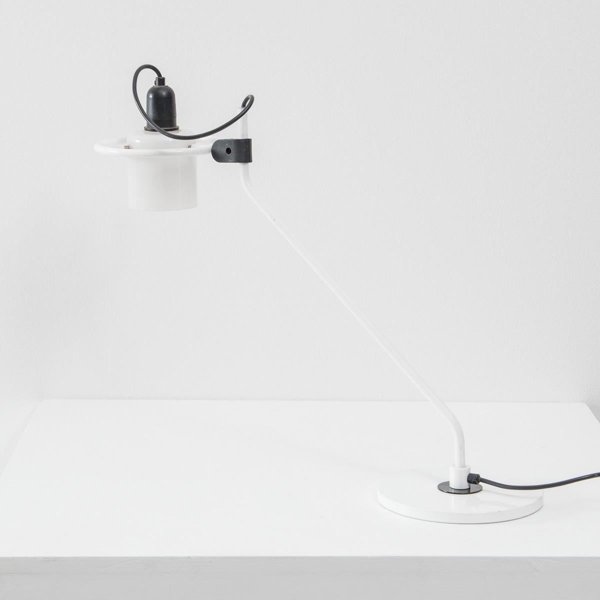 Desk Lamp with Milk Glass Hood In Good Condition In London, GB