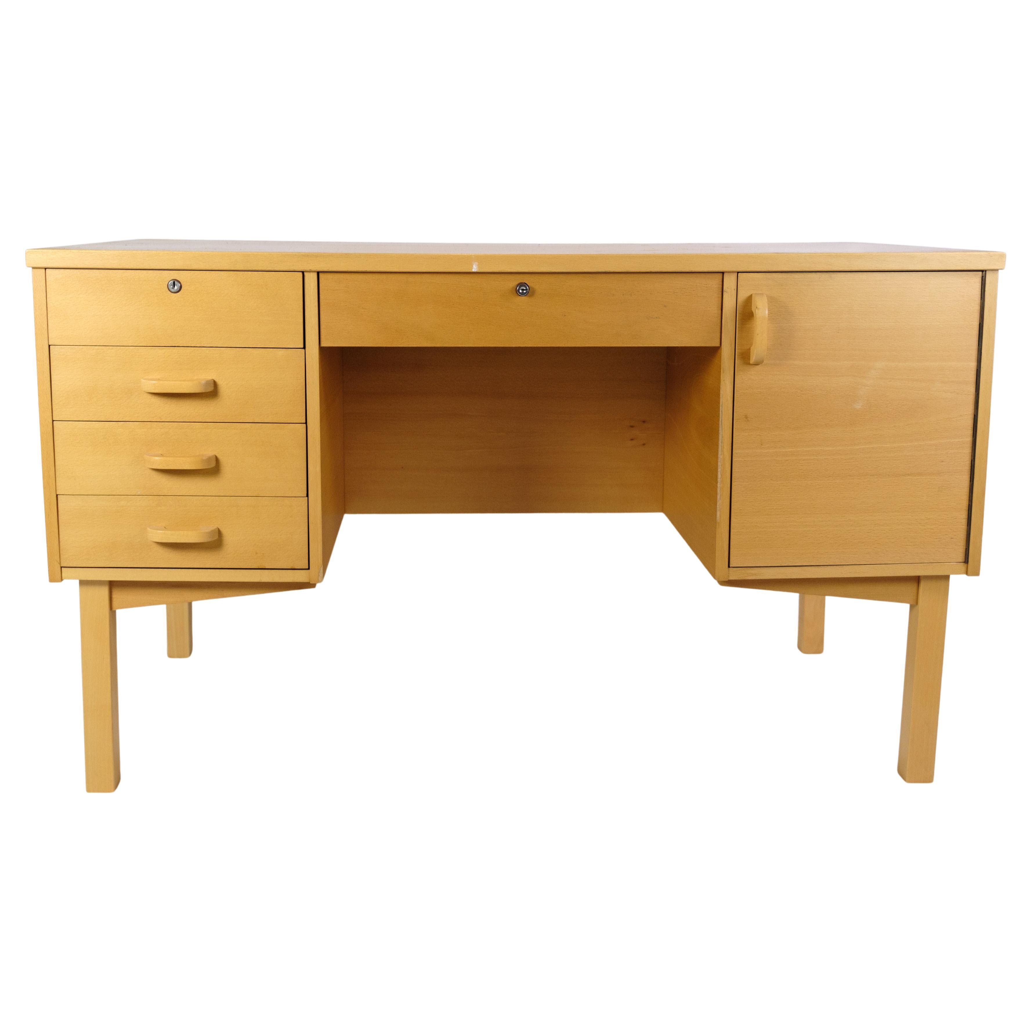Desk Made In Beechwood Danish Design From 1960s For Sale