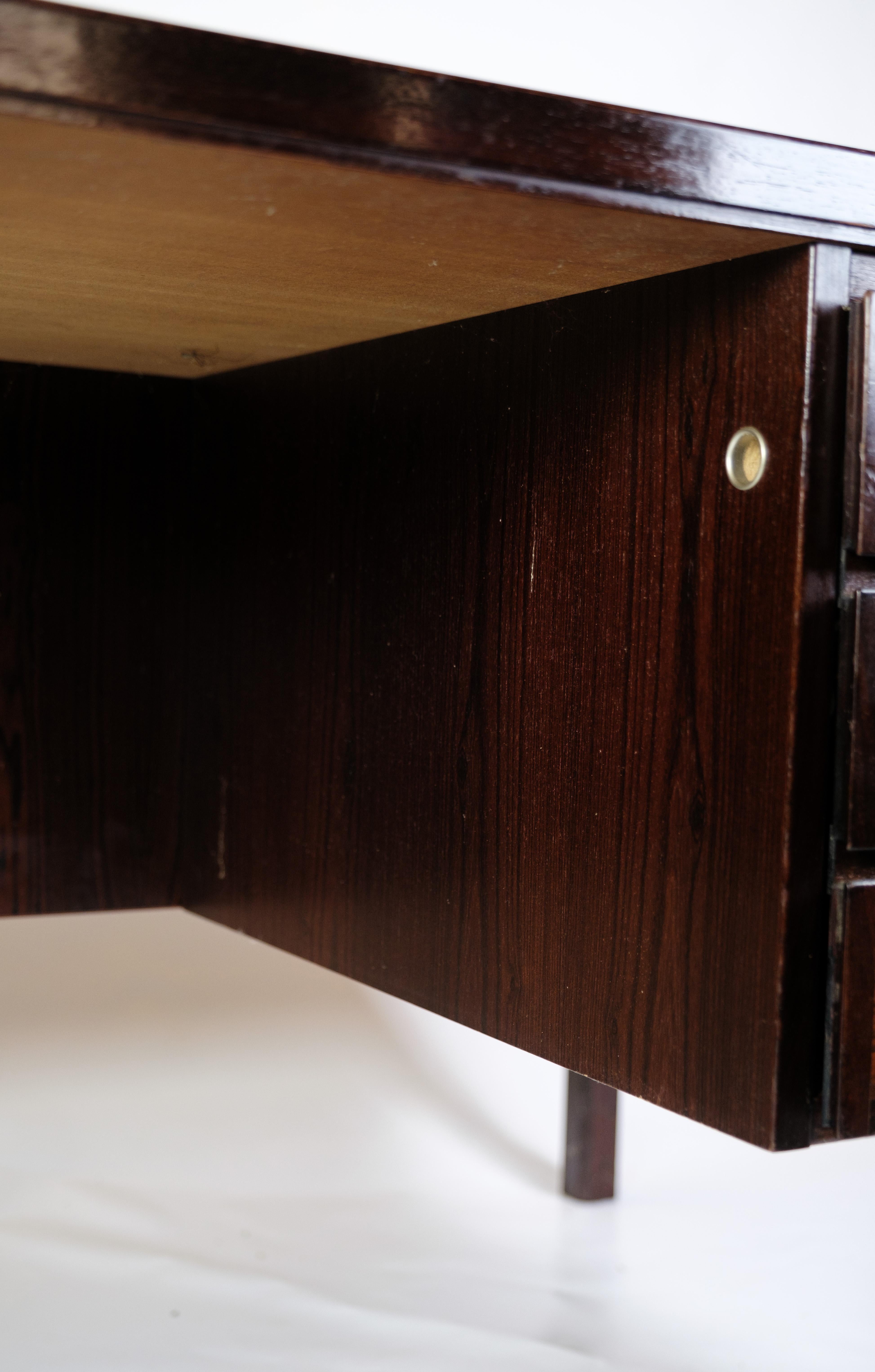 Desk Made In Rosewood By Omann Jun. Furniture Factory From 1960s For Sale 4